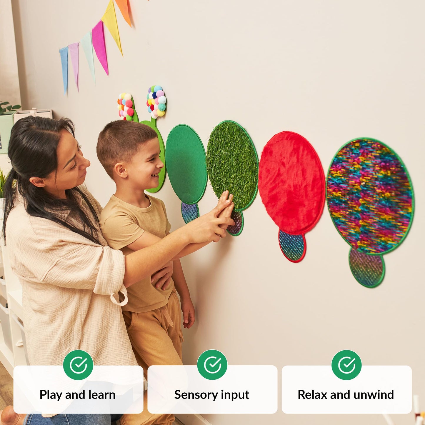 ODOXIA Sensory Wall Panel | Sequin Busy Board for Sensory Room and Daycare | Montessori Toys and Activity | Autism Mats and Squares for Toddlers and Kids