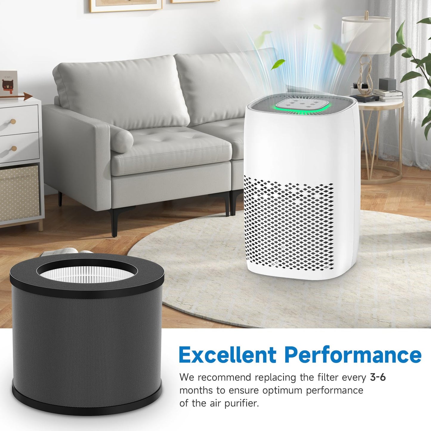 HSE600 Replacement Filters Compatible with HATHASPACE Harmony 600 HEPA Air Purifier, H13 True HEPA, 2 Pack