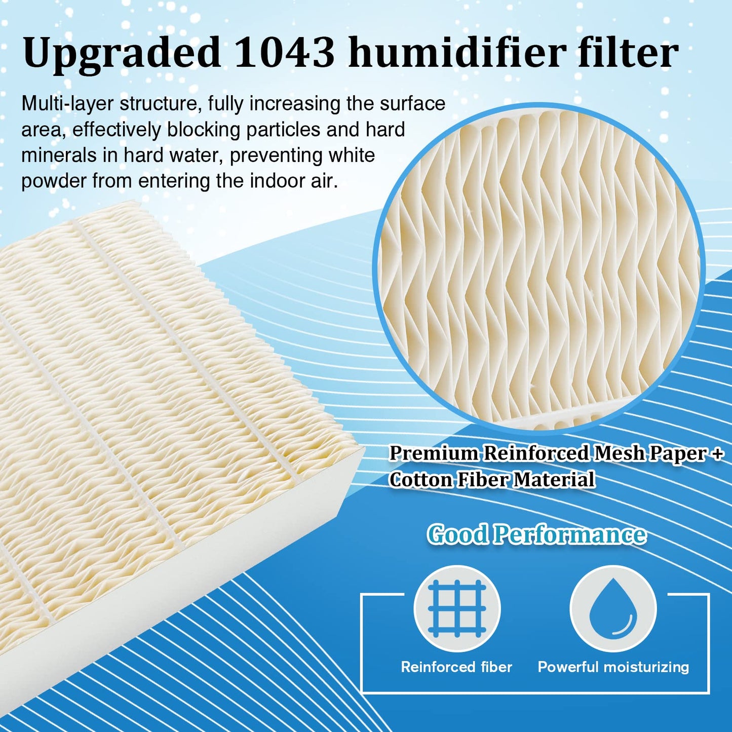 1043 Super Wick Humidifier Filter fit for AIRCARE EP9500 EP9700 EP9800 EP9R500 EP9R800 826000 826800 831000 Bemis Space.Saver 800 8000 Series Humidifier Filter Replacement 2 Pack by Fetechmate