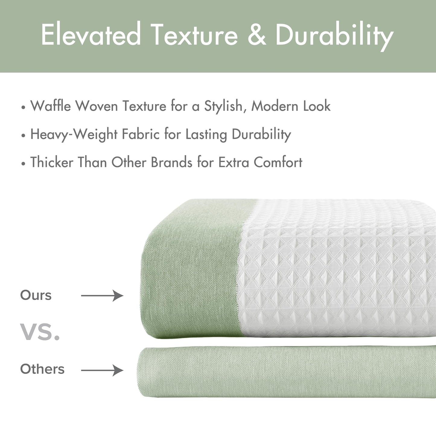 Madison Park Shower Curtain Spa Waffle Weave Shower Curtain for Bathroom 3M Scotchgard Moisture Management, Spa Quality Modern Shower Curtains for Bathroom, Standard 72x72 Sage Green