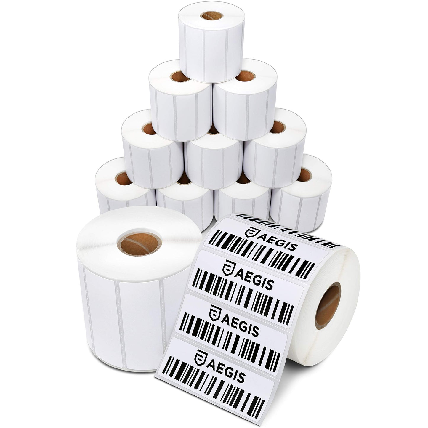 Aegis Adhesives - 3" X 1" Direct Thermal Labels (15600 Count, 12 Rolls) - Inventory SKU Barcode Labels, Address Stickers, and Shelf Identification - Compatible with Zebra and Rollo Printers