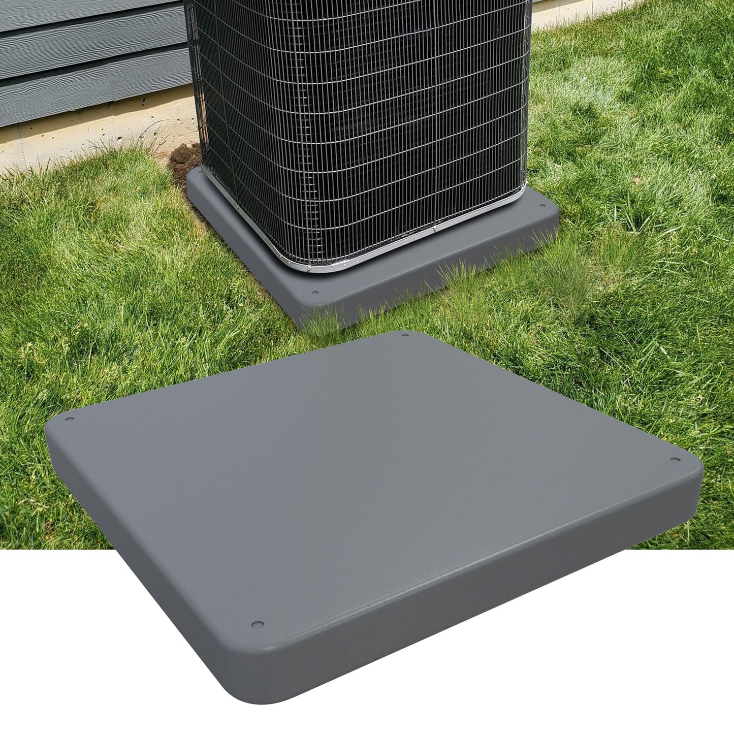Mxclimate Equipment Pad for HVAC Systems,Ductless Mini Split Air Conditioner,24"x24"x2" Plastic Condenser Unit Pad