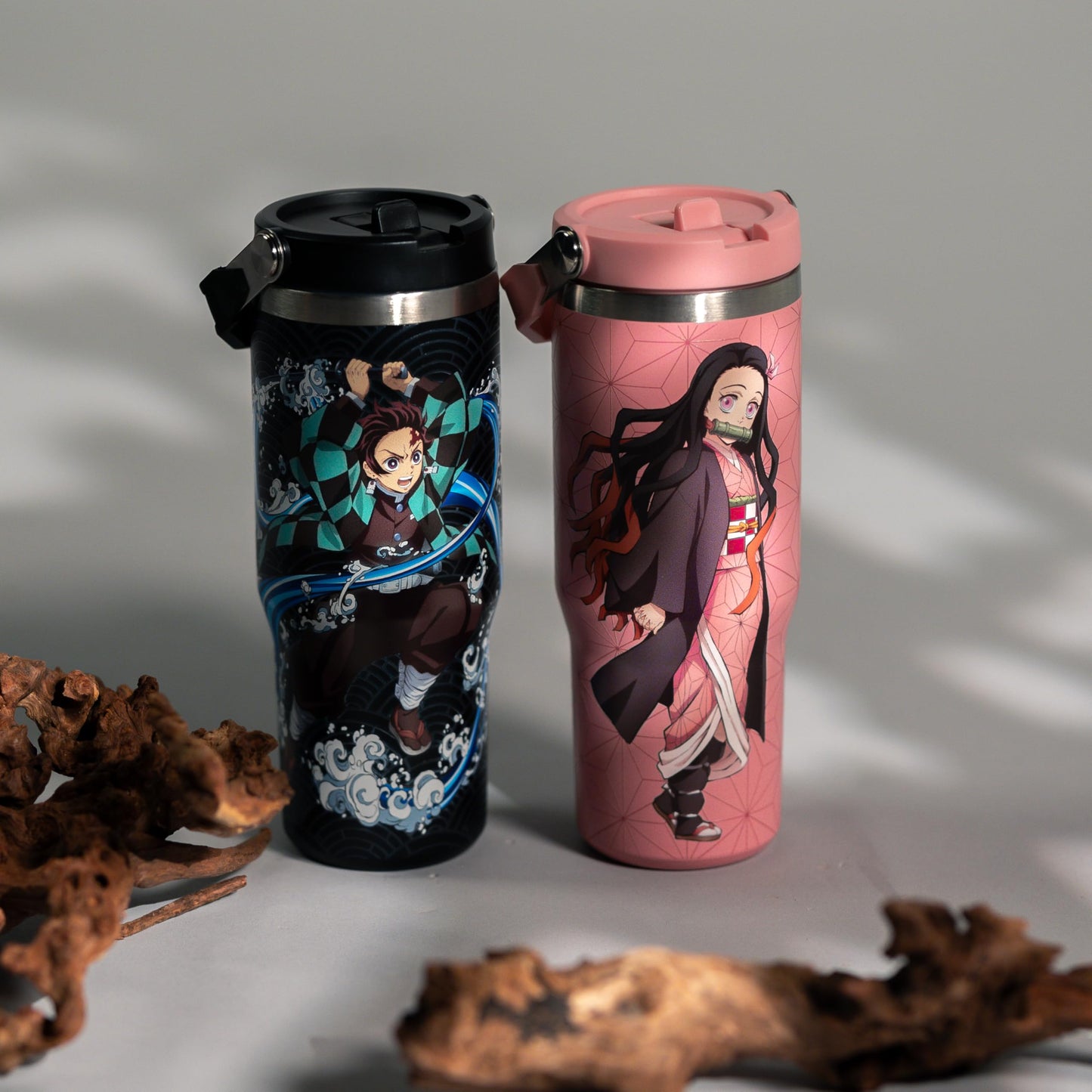Demon Slayer Kimetsu No Yaiba Nezuko Tumbler with Lid, 30 Oz Water Bottle, Vacuum Insulated, Anime Water Bottle, Reusable Insulated Stainless Steel tumbler for Water, Iced Tea or Coffee