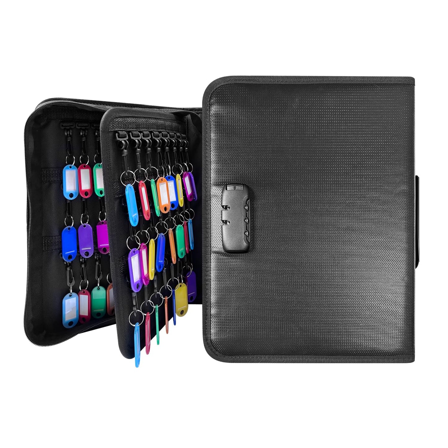 150 Position Key Organizer with Combination Lock, Waterproof Fireproof Zippered Key Case, Key Holder Box for Rental Management Real Estate Sales Hotel Executives