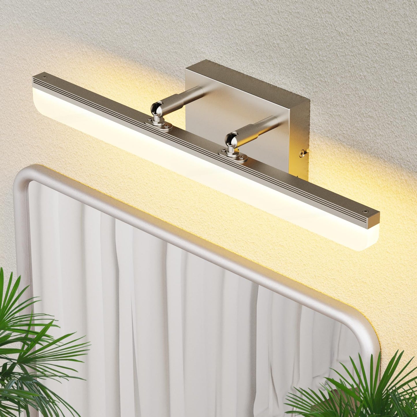 KELIDEN Brushed Nickel Vanity Light, 15.7” Dimmable LED Bathroom Light Bar with 5CCT, Adjustable Angle – Modern Wall Lighting for Bathroom, Powder Room, Bedroom, Apartment, Hotel