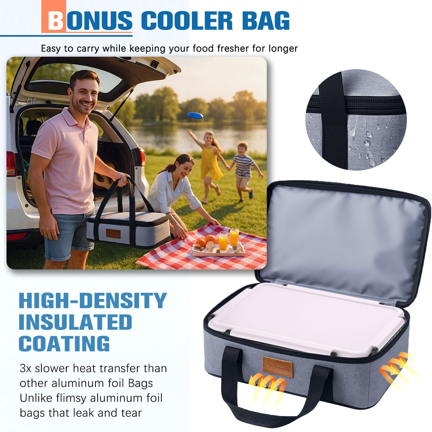 Chilled Portable Snackle Box Container Insulated Bag Keep Food Cool 12 Compartment Divided Serving Tray Reusable Ice Pack Road Trip Essentials for Charcuterie Snack Picnic Beach Birthday Gift
