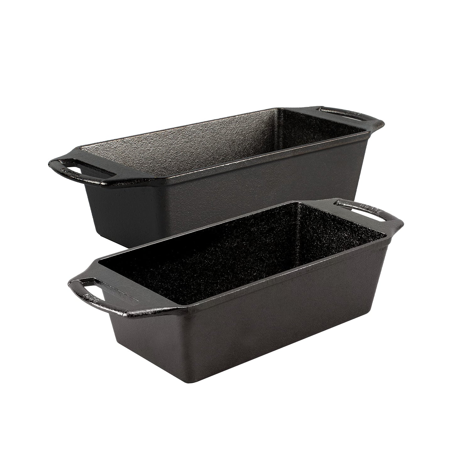 Lodge Cast Iron Loaf Pan - 8.5 x 4.5 Inch PFAS-Free Bread Baking Pan - Naturally Seasoned Cast Iron Bakeware for Sourdough, Meatloaf, Breads, and More - Made in the USA - 2 Pack