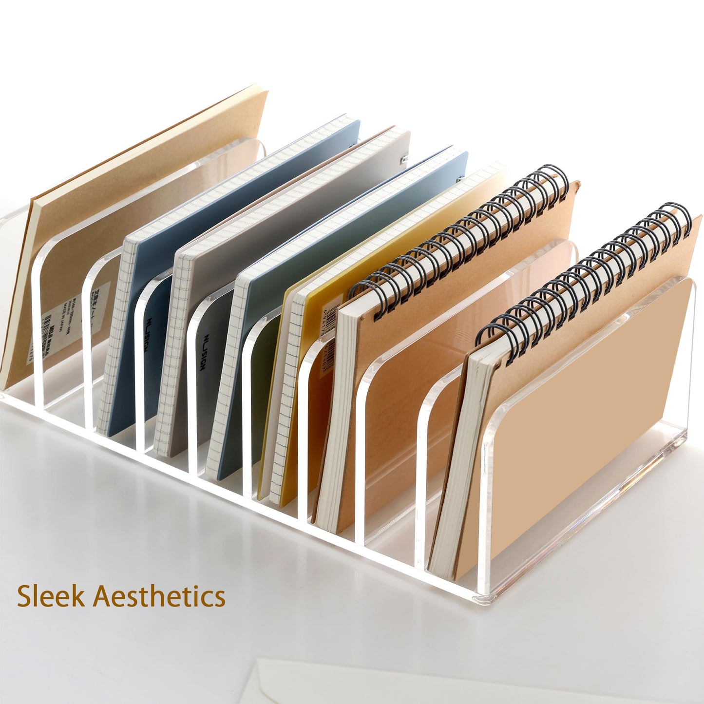 SANRUI Mail Organizer, Clear Acrylic Desk Organizer,Letter Holder for Desk,9-Compartment Small File Holders Paper Organizer Mail Sorter for Office,Home, School