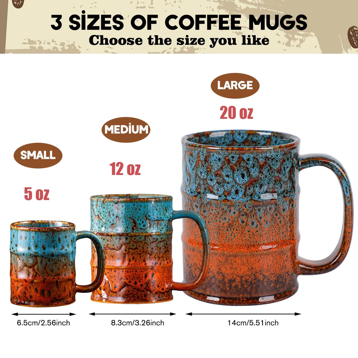 LGQ Coffee Mug,20 Oz Coffee Cups Ceramic Tea Cup Large Coffee Mug for Office and Home - Dishwasher and Microwave Safe Novelty Coffee Mug(4,Multicolour-4pcs)