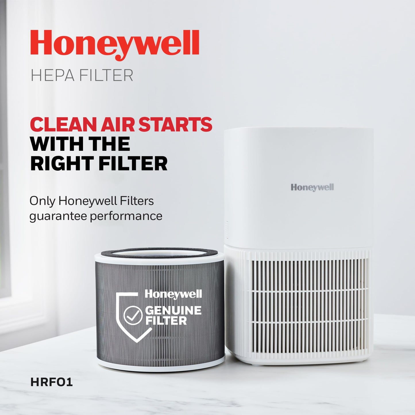 Honeywell Genuine “O” HEPA Air Purifier Filter Replacement for Honeywell Allergen Plus Tabletop Air Purifiers HPA120 & HPA125, 3-in-1 with Pre-Filter, HEPA & Carbon–Captures up to 99.97% of Allergens