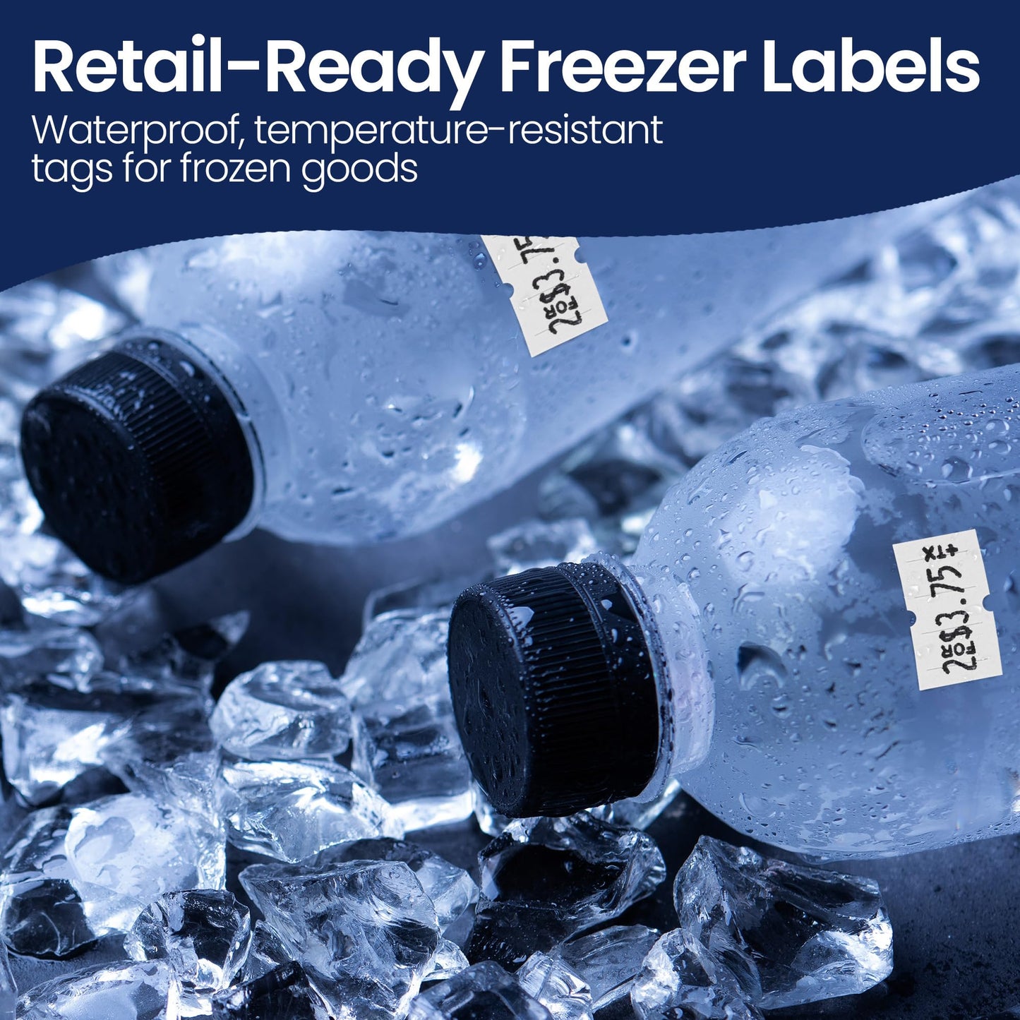 Perco 1 Line Freezer Adhesive Labels - 8,000 Blank Price and Date Gun Labels for Perco Lite, X, Plus and Pro 1 Line Price and Date Guns - 8 Rolls, 1 Sleeve - Made in USA