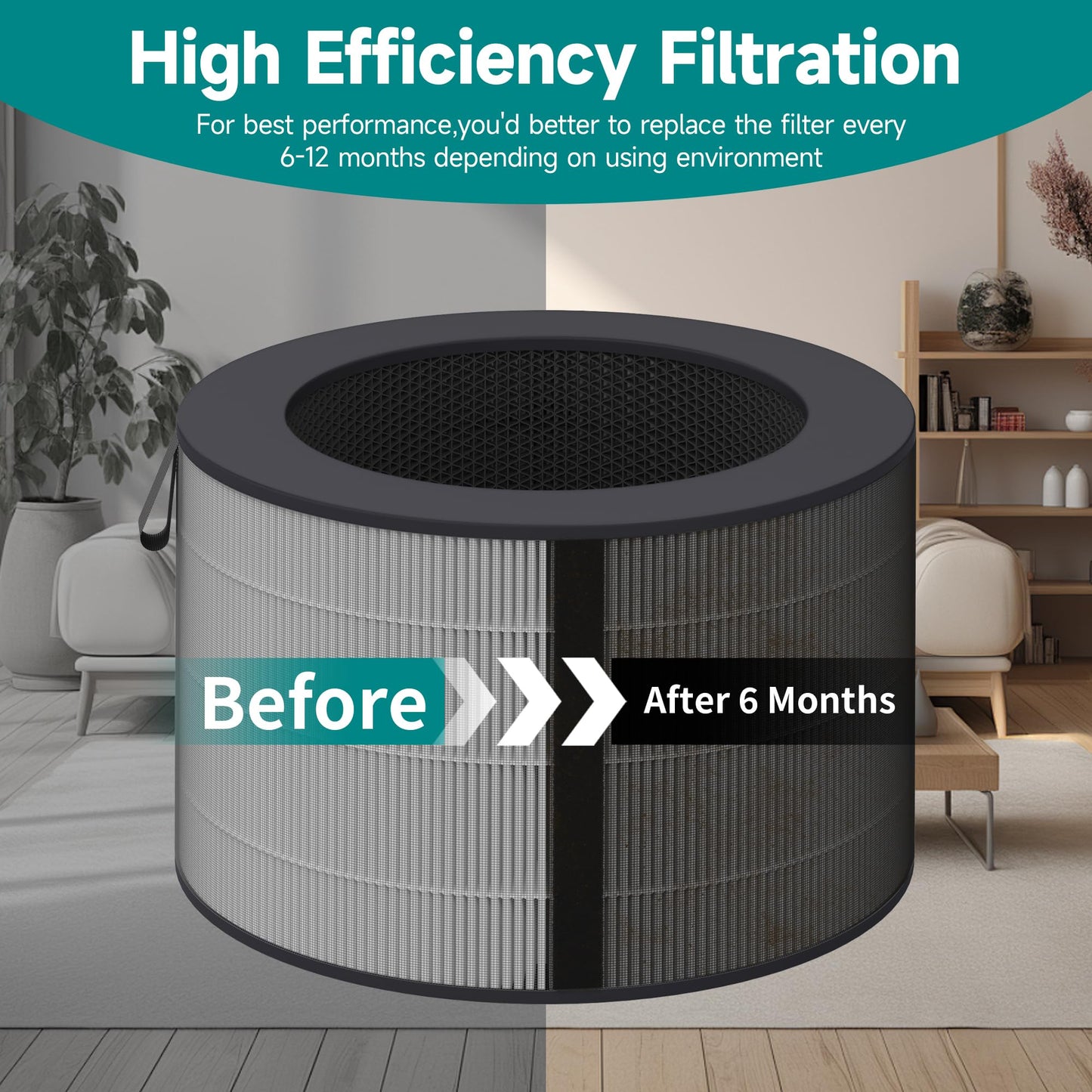 PuriCare 360 Filter Compatible with LG PuriCare 360 Purifiers, Model AS601HBB0, H13 HEPA ＆ Activated carbon Filter, 1 Pack