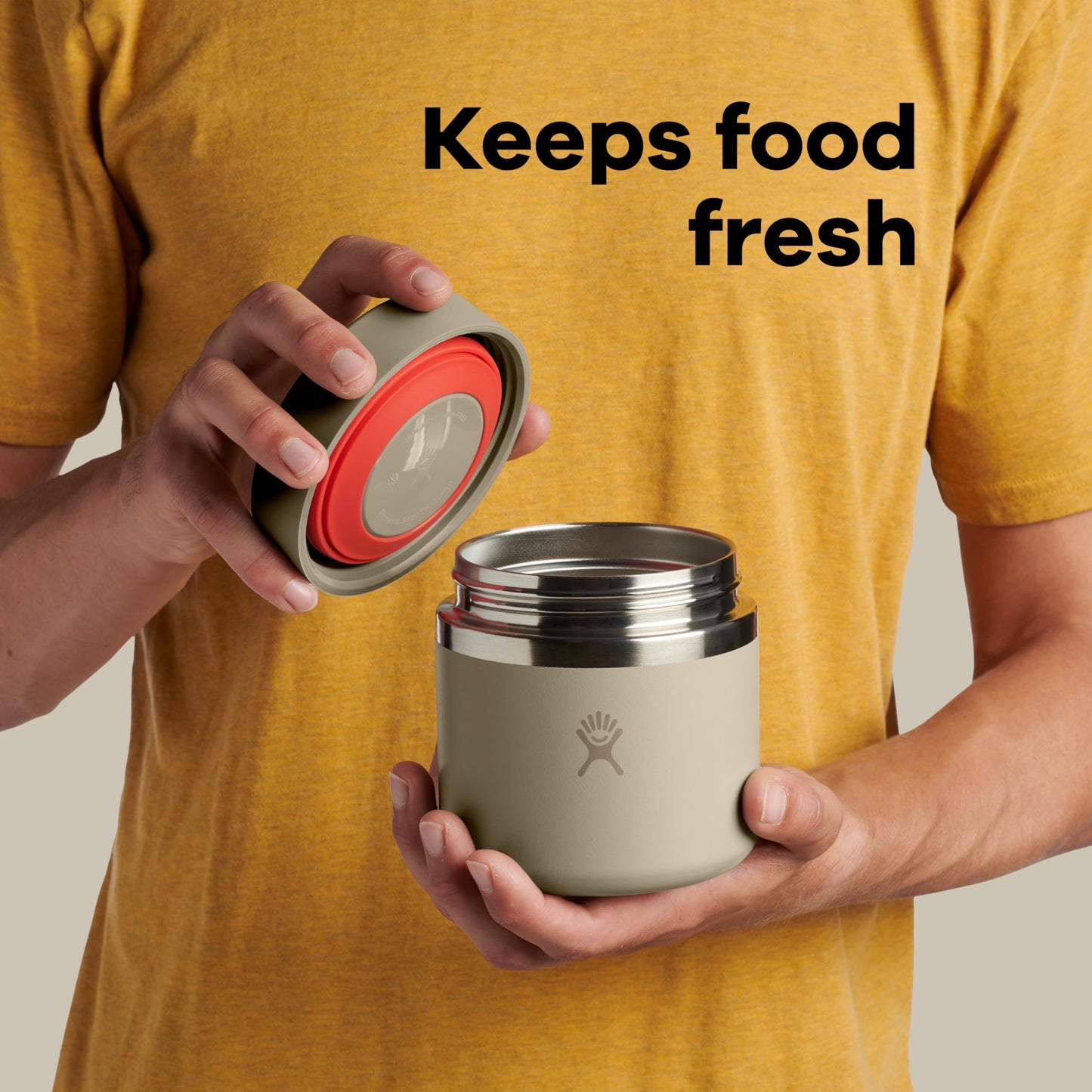 Hydro Flask Food Jar – Insulated Stainless Steel, Snack Travel Container for Hot Food & Soup 28 Oz Oat Tan
