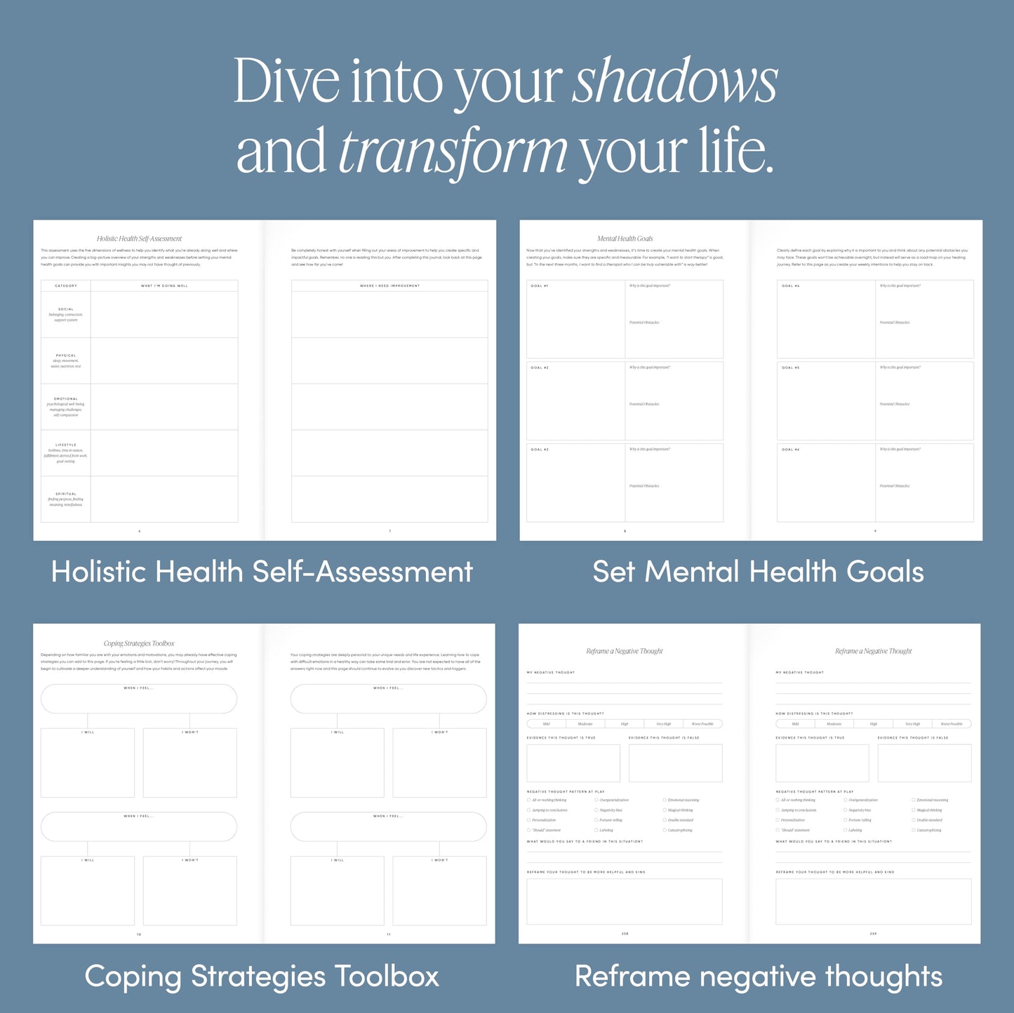 The Inner Work Journal: Mental Health Journal to Relieve Anxiety & Depression for Men & Women With Prompts - Guided CBT Journal for Inner Child Healing, Mindfulness, Reflection, and Stress Relief (Sand)