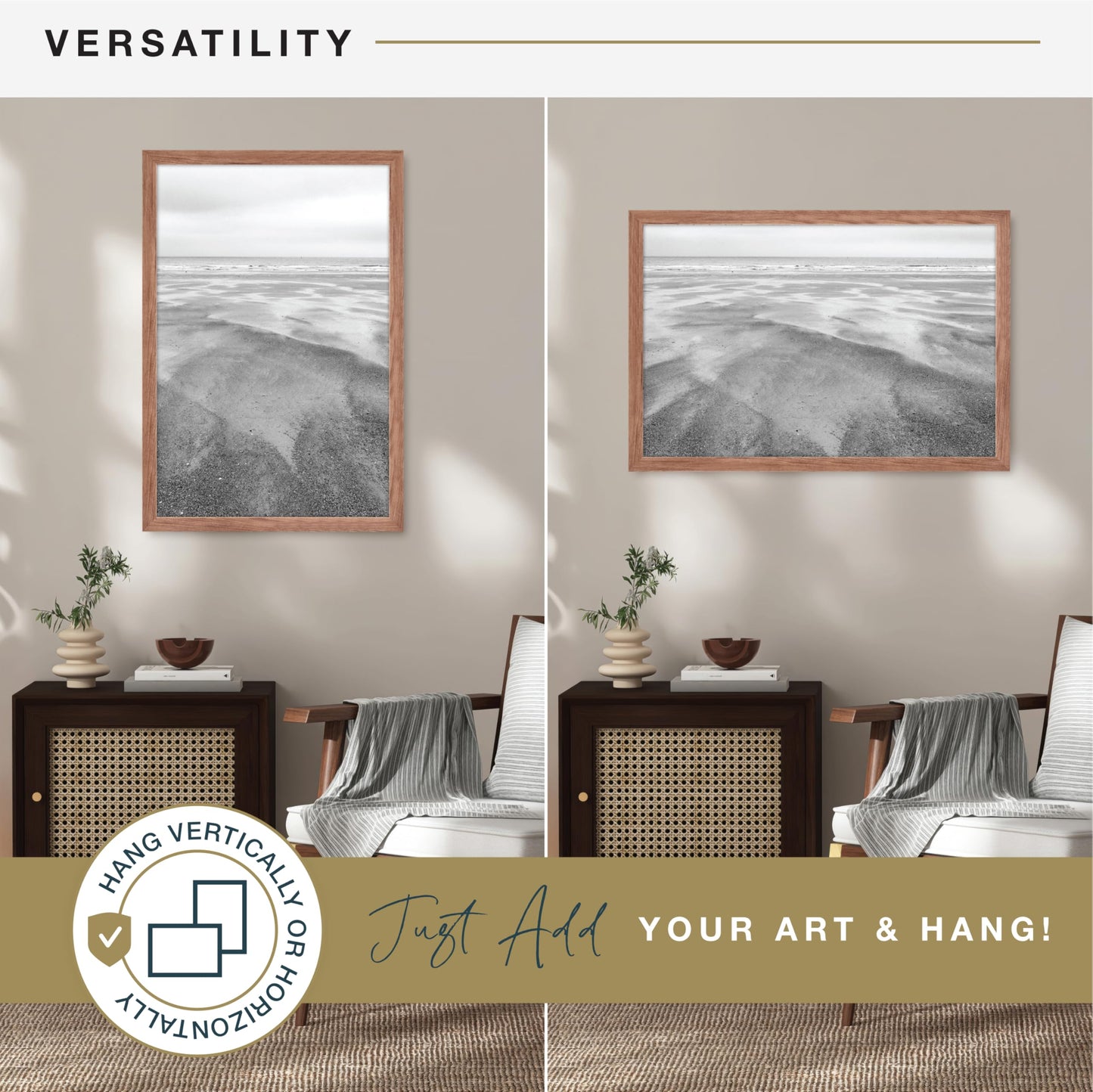 MCS Museum Poster Frame 24x36 Medium Oak, Vertical & Horizontal Wall Hanging Large Picture Frame for Photos, Posters & Art Prints (1-Pack)