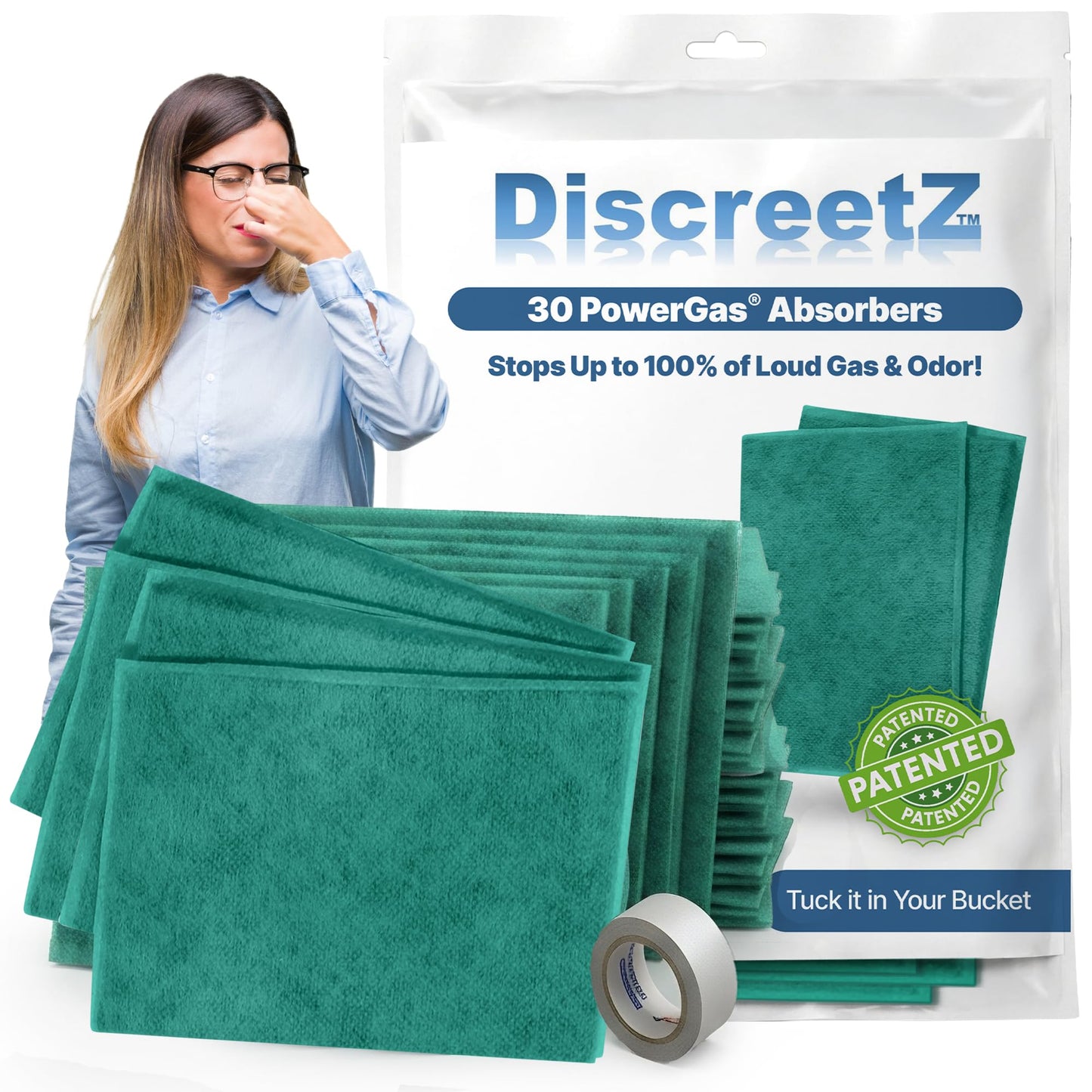 Gas pads absorb odors & sound, activated charcoal odor absorber flatulence pads, bad gas relief for adults, silence sound, women & men charcoal odor absorber underwear pads for buttocks. 30-Count P-30