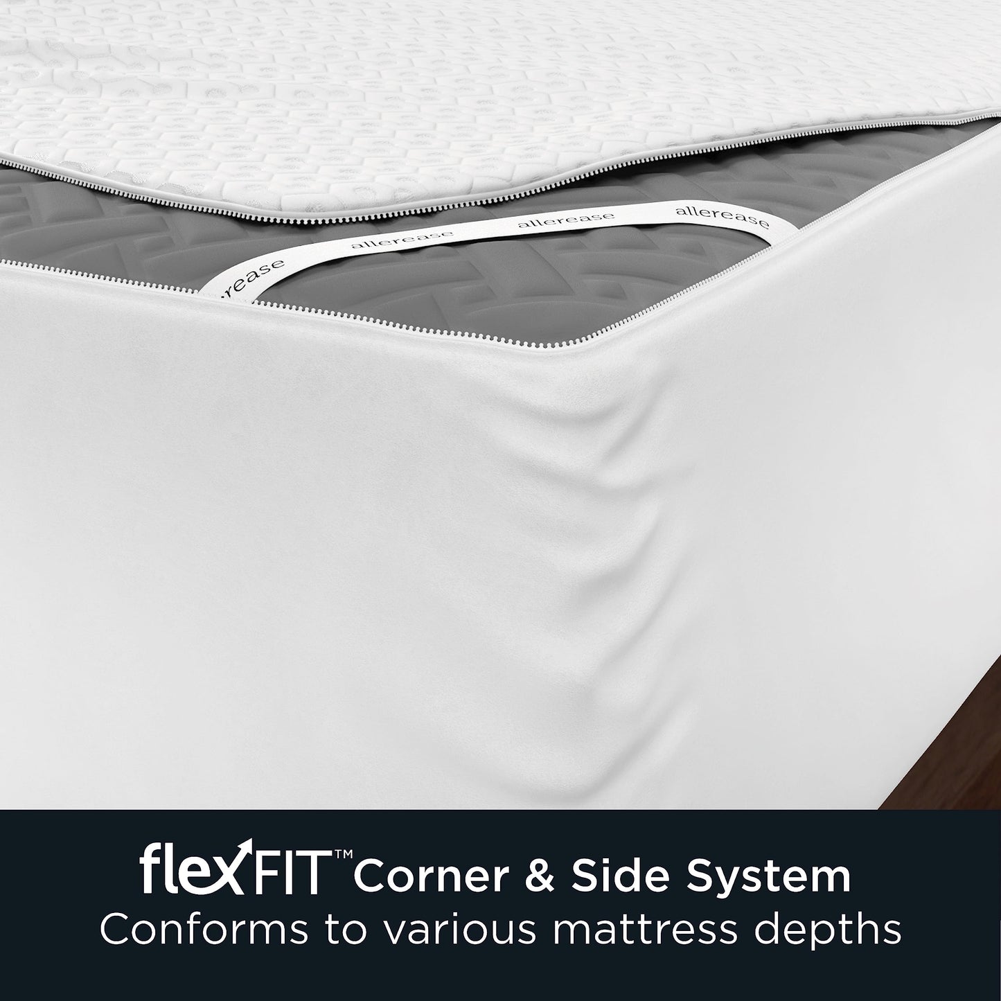AllerEase Platinum Zip-Off Top Waterproof Mattress Protector Queen 360 Degree Zipper Particle Barrier Temperature Balancing Luxurious Plush Top Separately Machine Washable Mattress Cover (White)