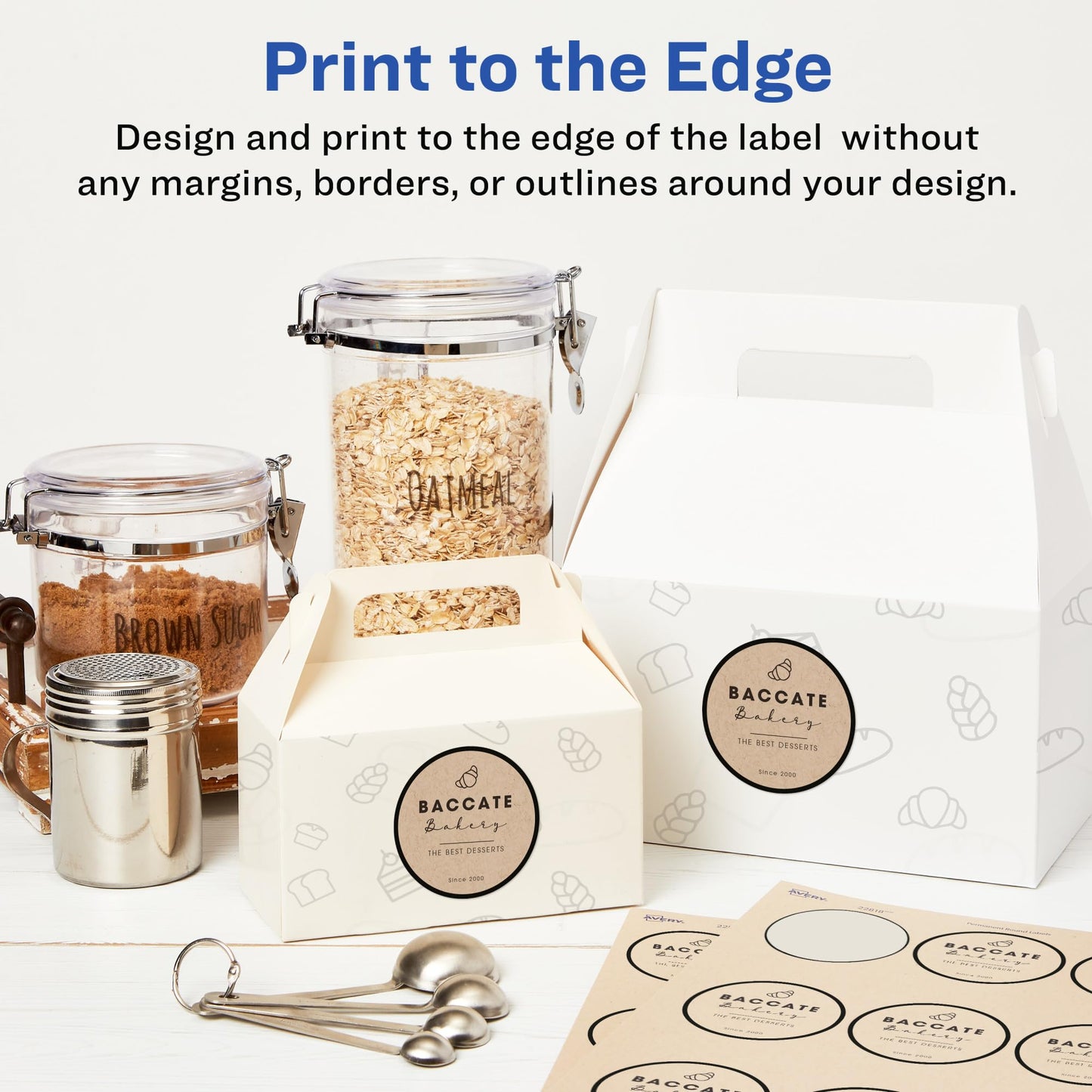 Avery Kraft Brown Round Labels with Sure Feed Technology, 2.5" Diameter, Print to the Edge, Laser/Inkjet Printable Labels, 2 Packs of 22808, 450 Total (5639)