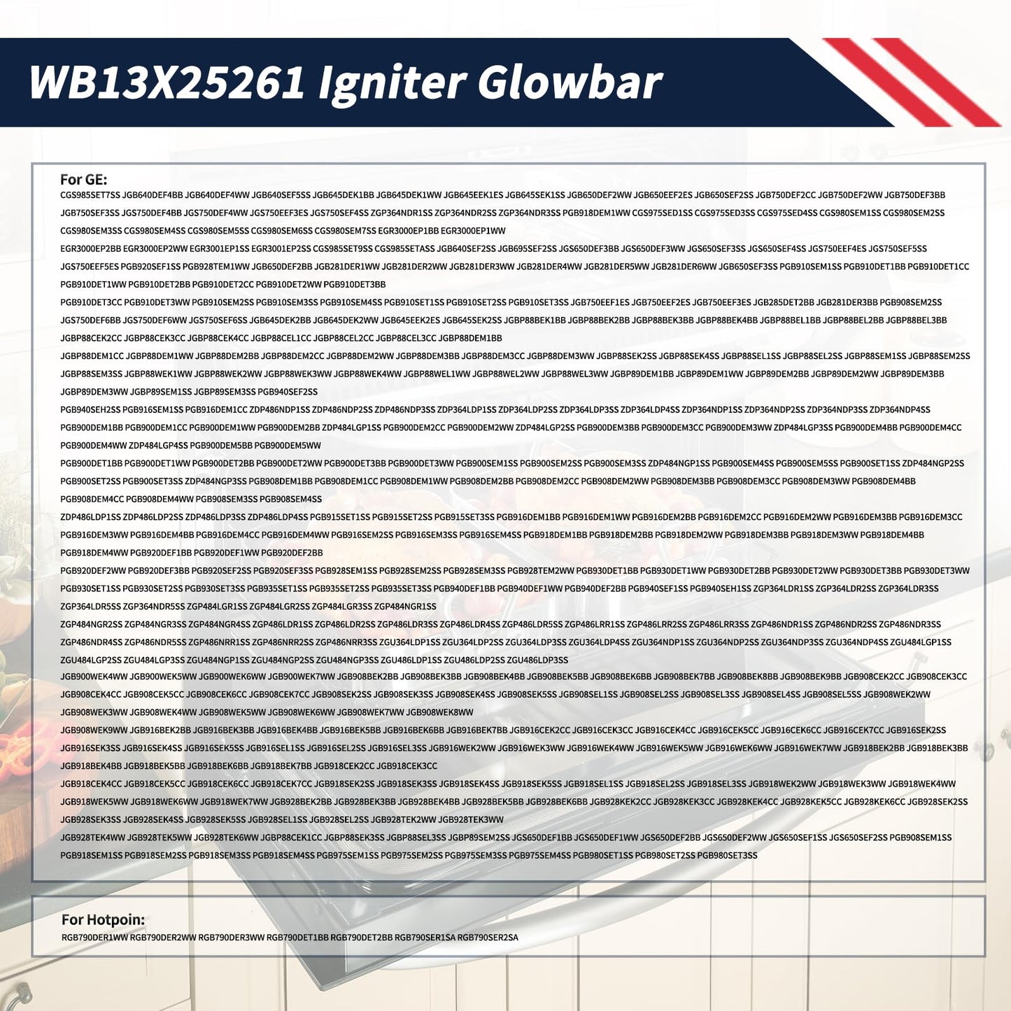 Promrmr Igniter Glowbar Broil WB13X25261, WB13K10020, Fit for GE Hotpoint Gas Range Oven Igniter Replace 4338051, AP5986241, EAP11725182, PS11725182, PD00025313 Range Broil Igniter