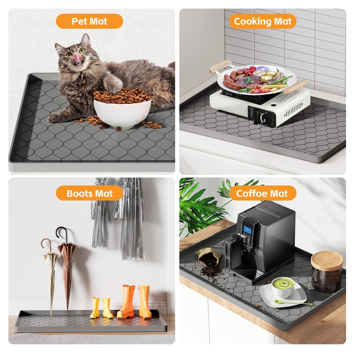 Winisok Silicone Under Sink Mat 31" x 22", kitchen Essentials and Gadgets, Shelf liner and Cabinet Protector, Home Organizers and Storage, Waterproof Bathroom Tray
