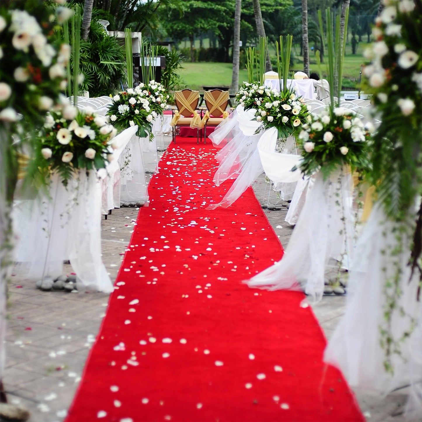 Red Carpet Runner Rug for Party and Event, Non-Slip TPR Rubber Backed Aisle Runway red Rug for Step, Proposal & Wedding Christmas Thanksgiving Decorations, Runway Rug for Prom(3 x 10ft, 450 GSM)