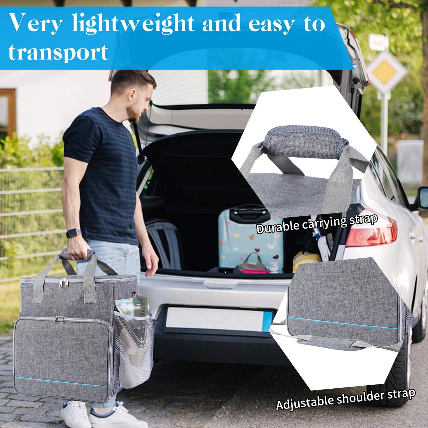 LOTCAIN Storage Bag Compatible with Shark StainStriker Carpet and Upholstery Cleaner Machine Portable Carrying Bag with Large Space Storage Bag for Carpet Cleaner,Soft Handle,Bag Only