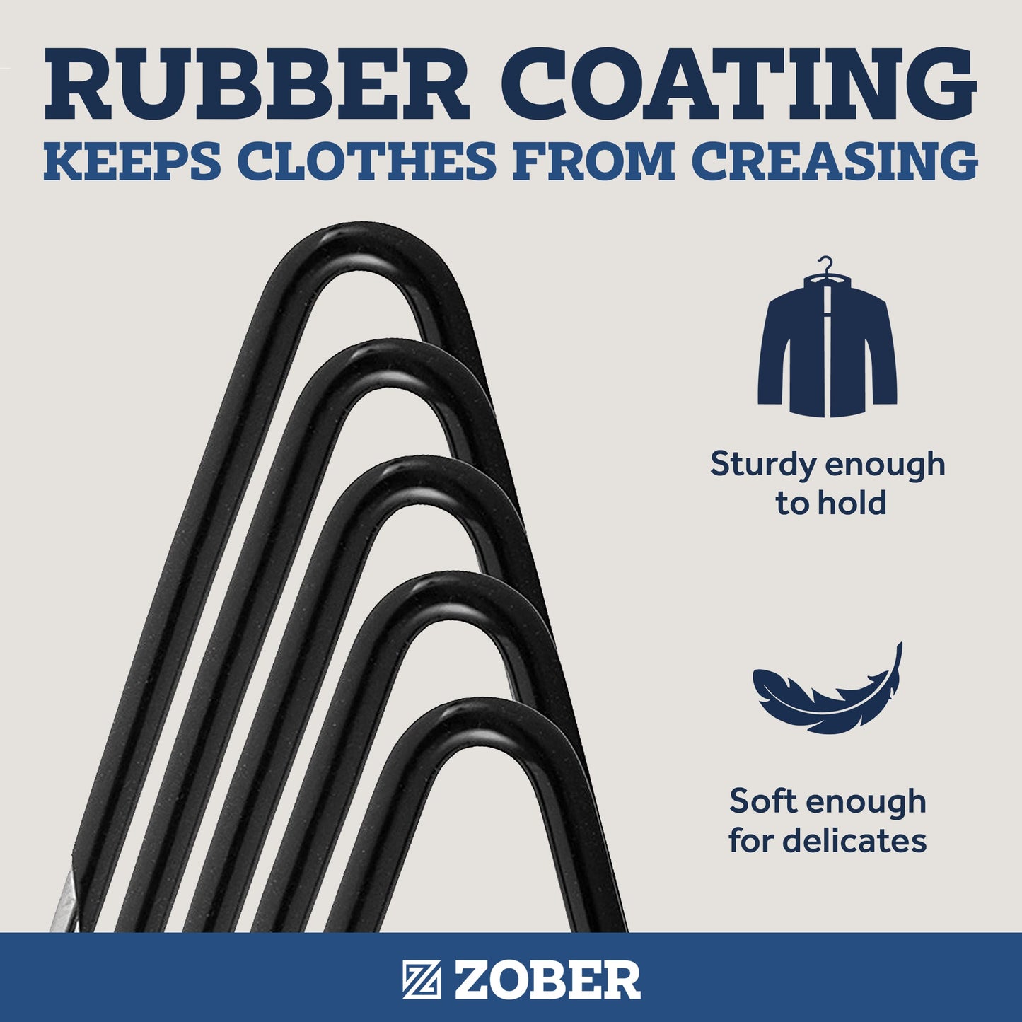 Zober Pants Hangers Non Slip - Open Ended Pants and Jean Hangers for Closet - Space Saving Clothes Hanger - Strong, Durable, Metal Pant Hangers (Black)