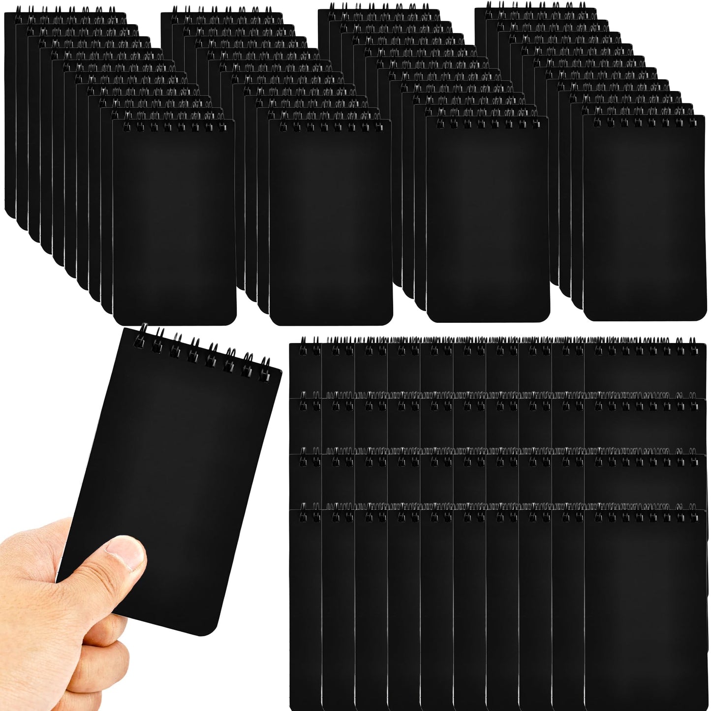Spaluck 80 Pcs Mini Spiral Notebooks Bulk Black Pocket Notepads 3 x 5 Inch 60 Sheets/120 Pages Small Spiral Notepads for Kids School Classroom Office