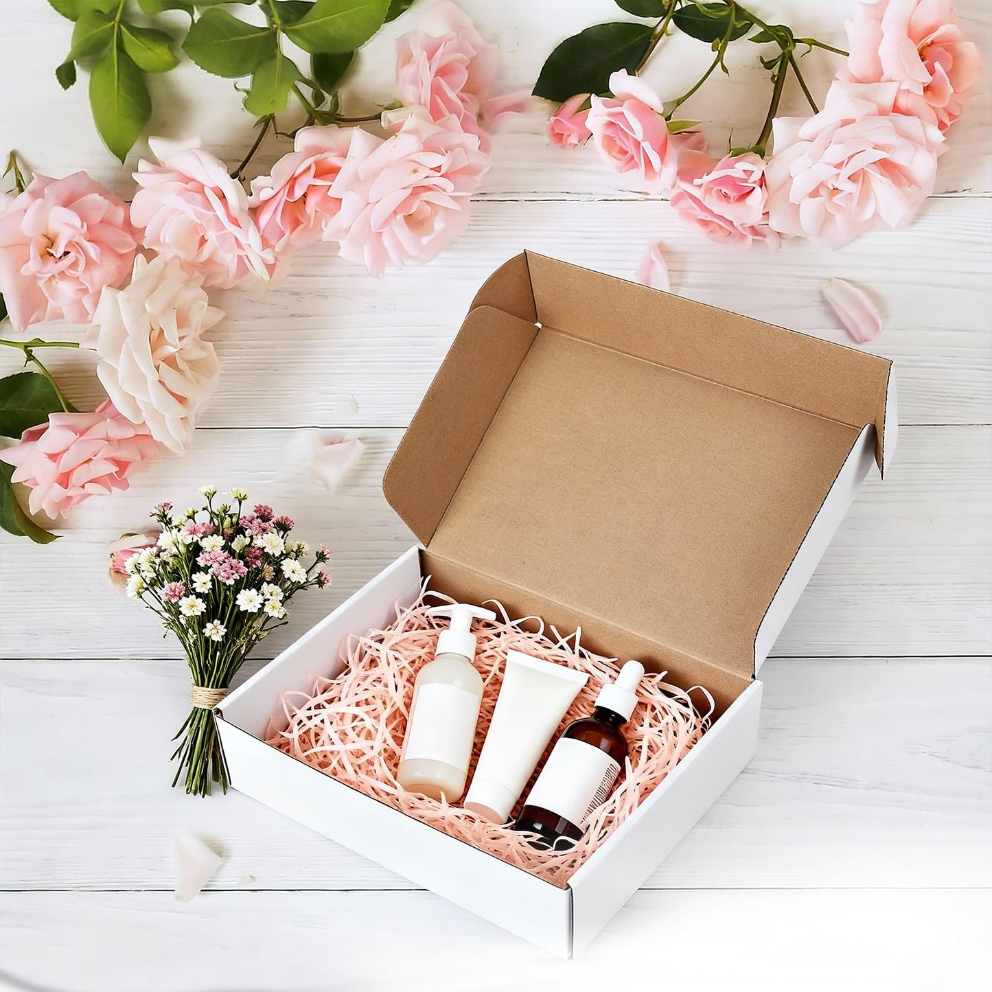 Hguba 12x9x4 Inches Shipping Boxes Set of 25, White Corrugated Cardboard Boxes, Mailer Boxes for Small Business