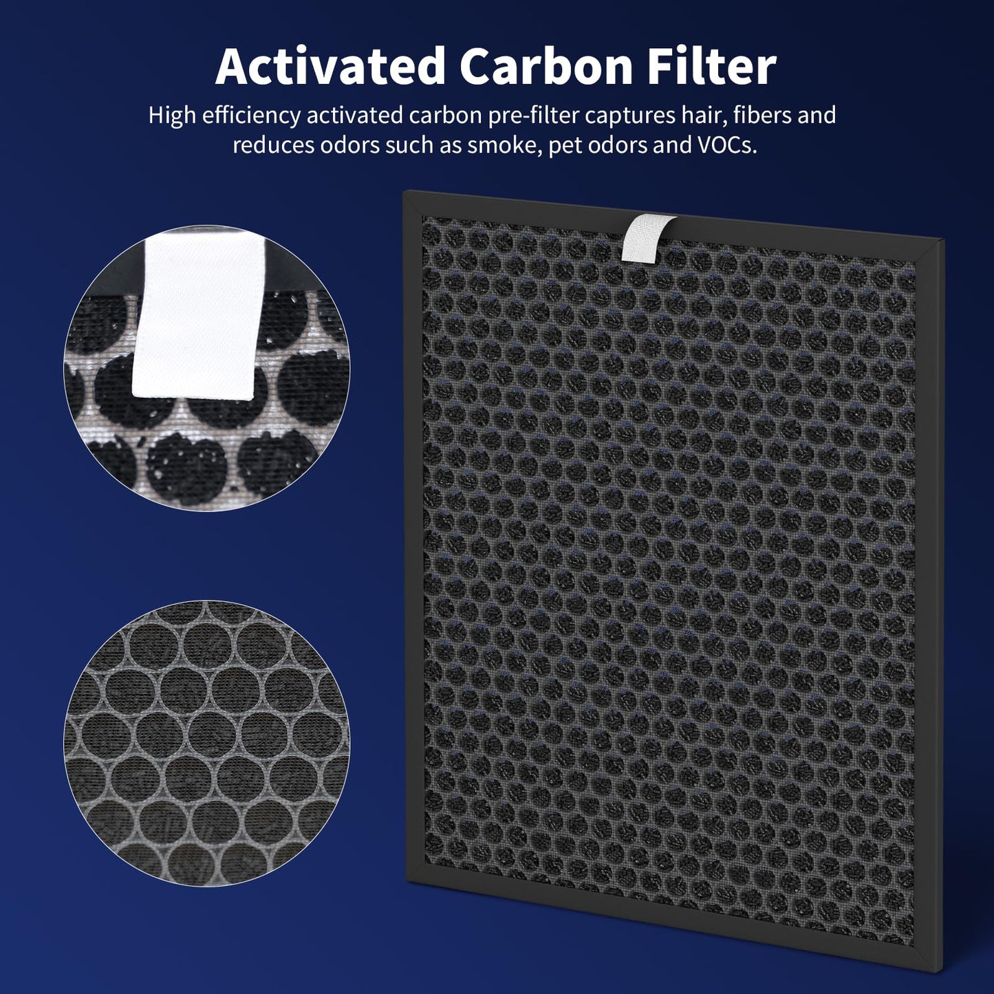 XBWW 2 Packs PRF-51 Replacement Filter Compatible with Brondell Revive PR50-B and PR50-W Air Cleaner Purifier and Humidifier 2-in-1 Main Filters and Activated Carbon Filter