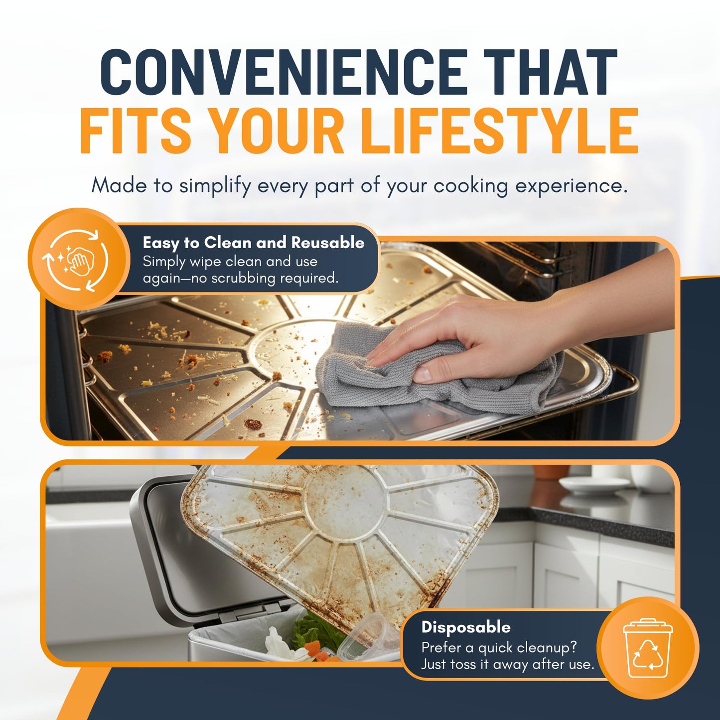 Aluminum Oven Liners for Bottom of Oven (10 Pack), Disposable Foil Oven Liners for Bottom of Oven, Oven Drip Pans, Oven Liners for Bottom of Electric Oven and Gas Oven, Oven Liner, 18.5" x 15.5”