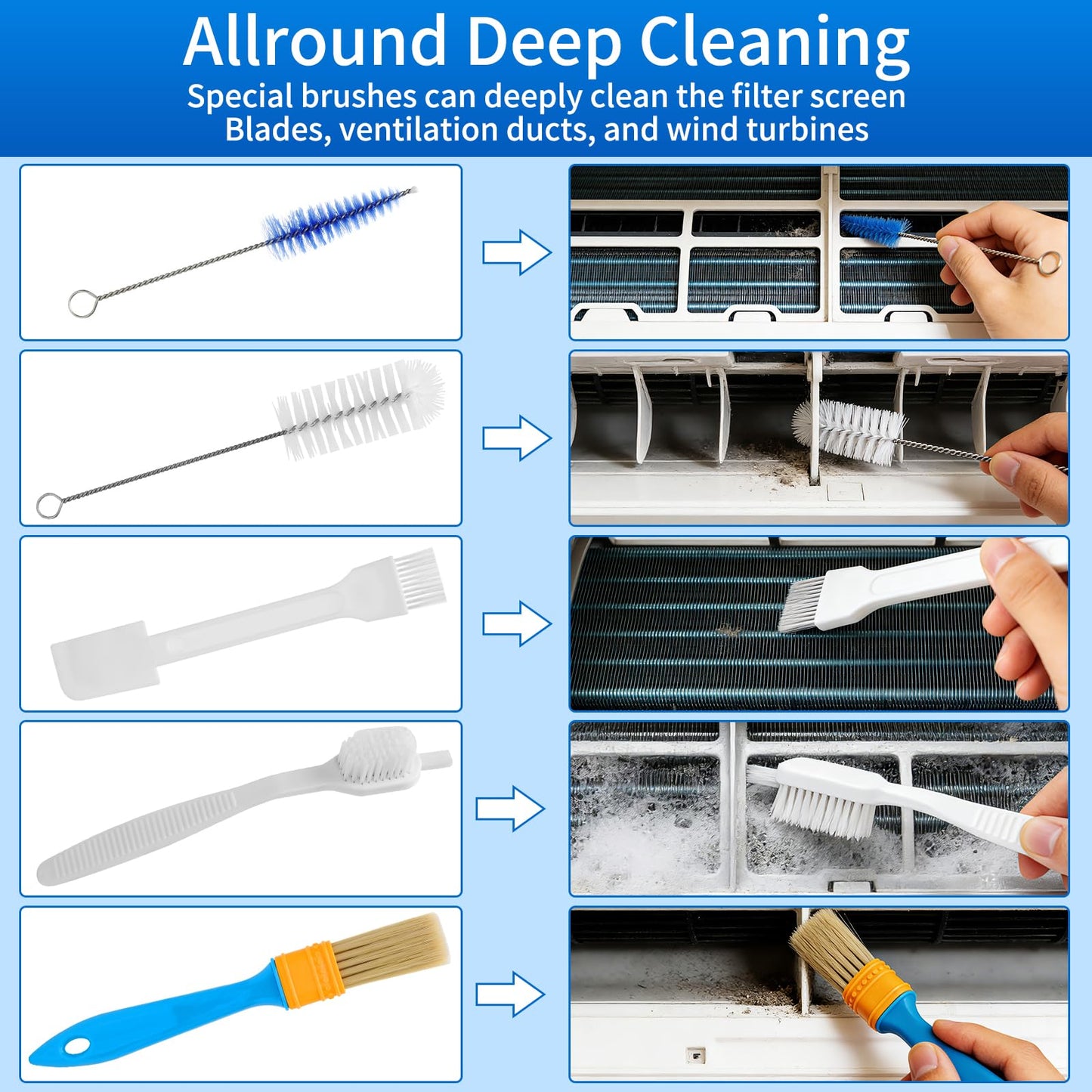 GXFEY Mini Split Cleaning Kit for Air Conditioner,Wall Mounted Air Conditioner Cleaning Tools Waterproof Cover (11pcs)