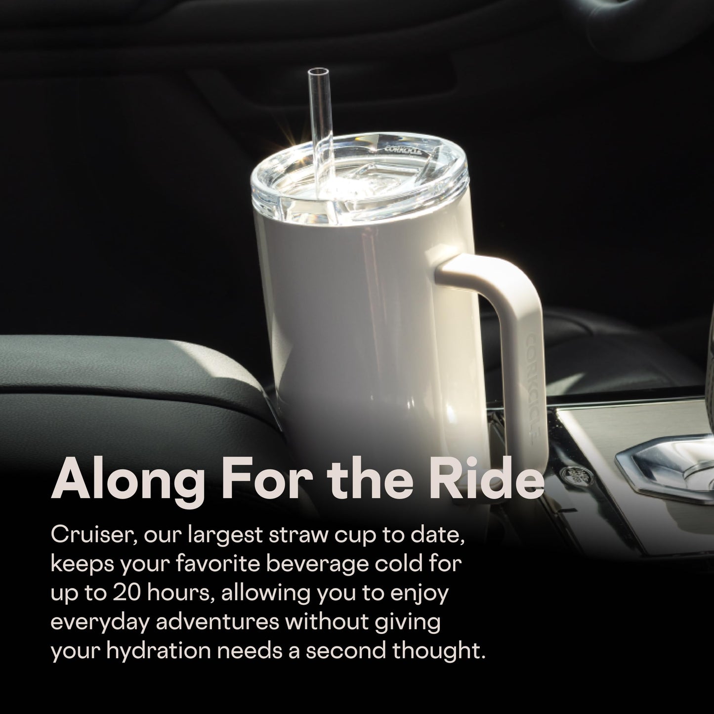 Corkcicle Cruiser Insulated Tumbler with Handle & Straw - Keeps Drinks Ice Cold - Triple-Insulated - Leakproof Travel Mug - BPA-Free - Summer Drinkware Gift - 40 oz, Princess Ariel