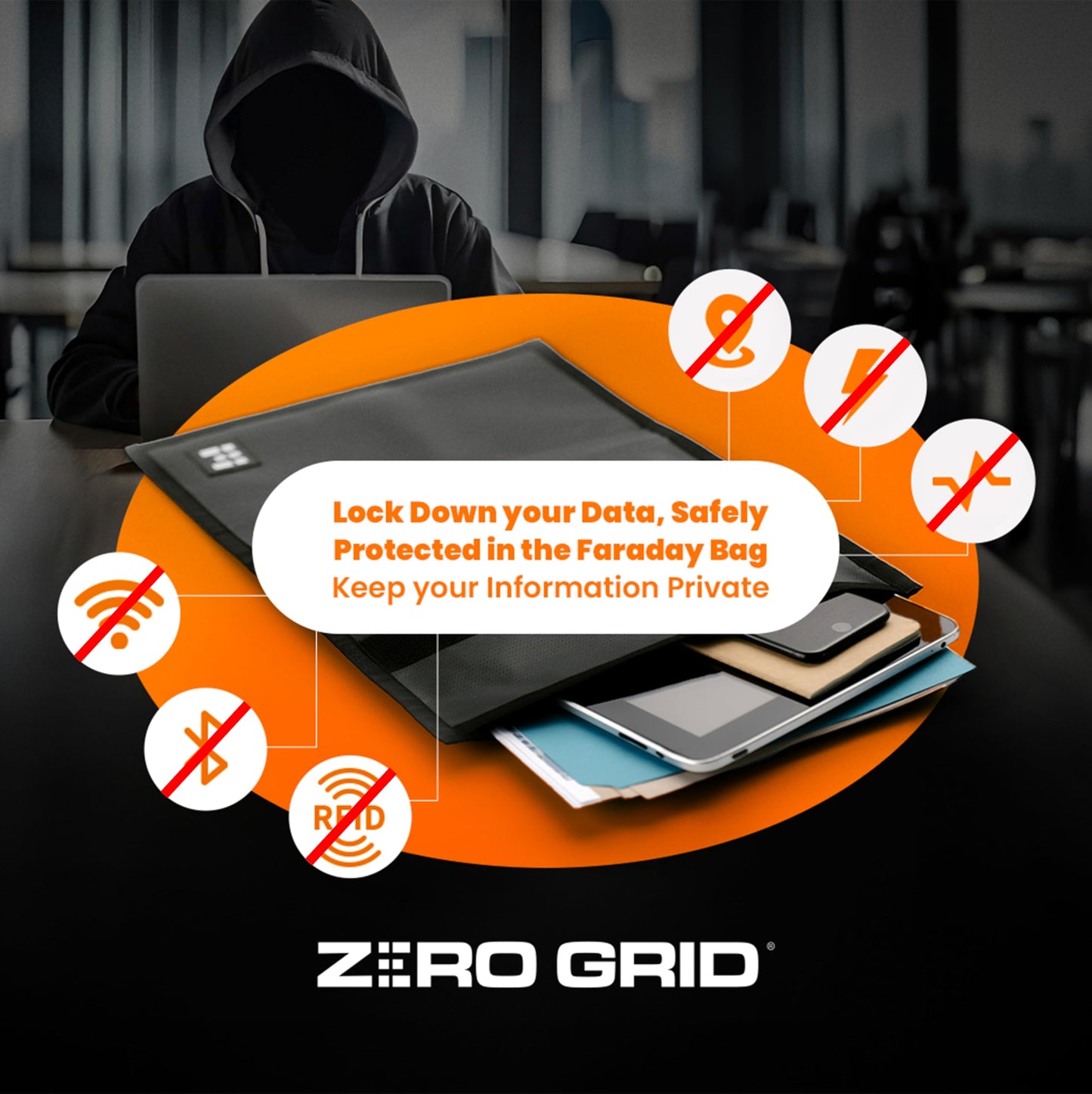 Large Faraday Bags 3 Pack – Signal Blocking RFID Pouch for Phones, Laptops, Bank Cards, Electronics, Key Fobs – Anti-Hacking, Fireproof & Waterproof Faraday Cage for Digital Privacy & Theft Protection