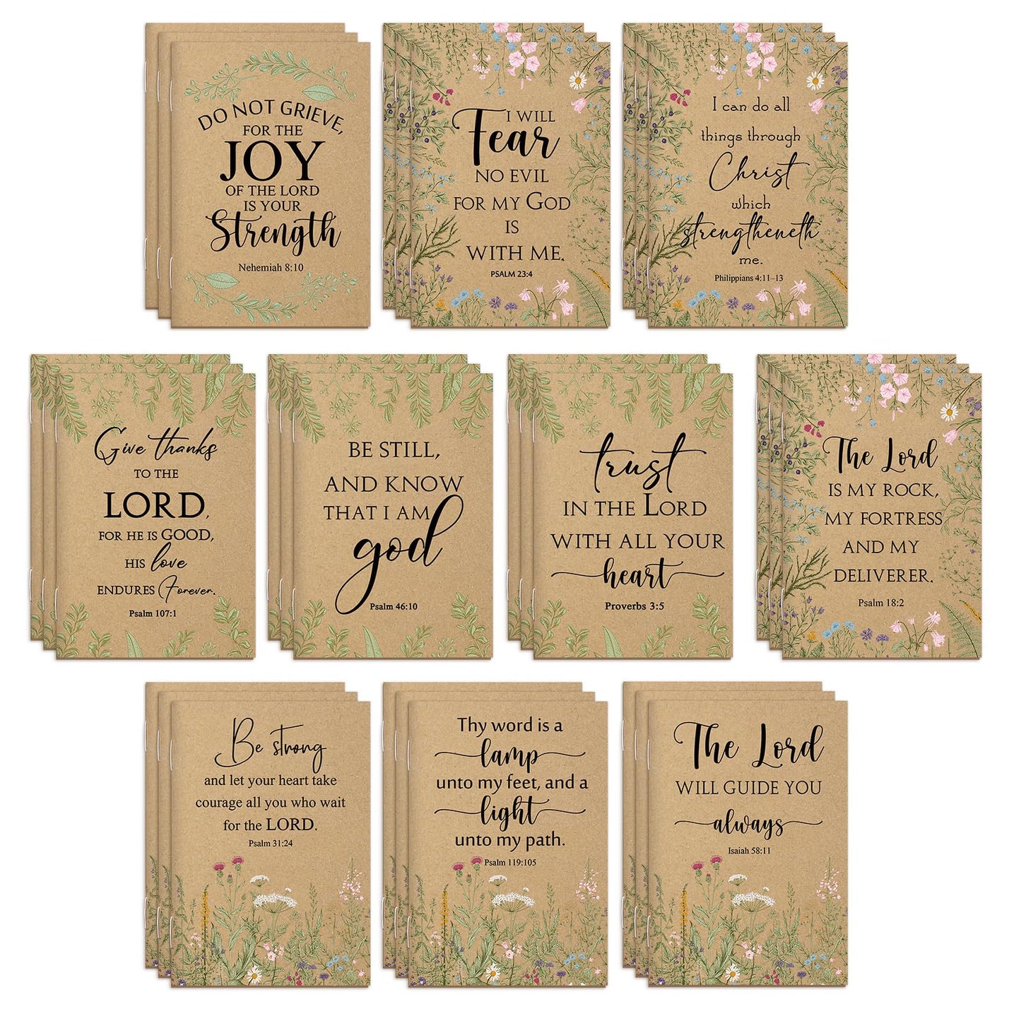 Ctosree 200 Pcs Bible Verse Prayer Journal Notebook for Women Christian Notepads Gifts Mini Inspirational Religious Note Pads for Mother's Day Church Teacher Sunday School 3.15 x 5 Inch (Brown)