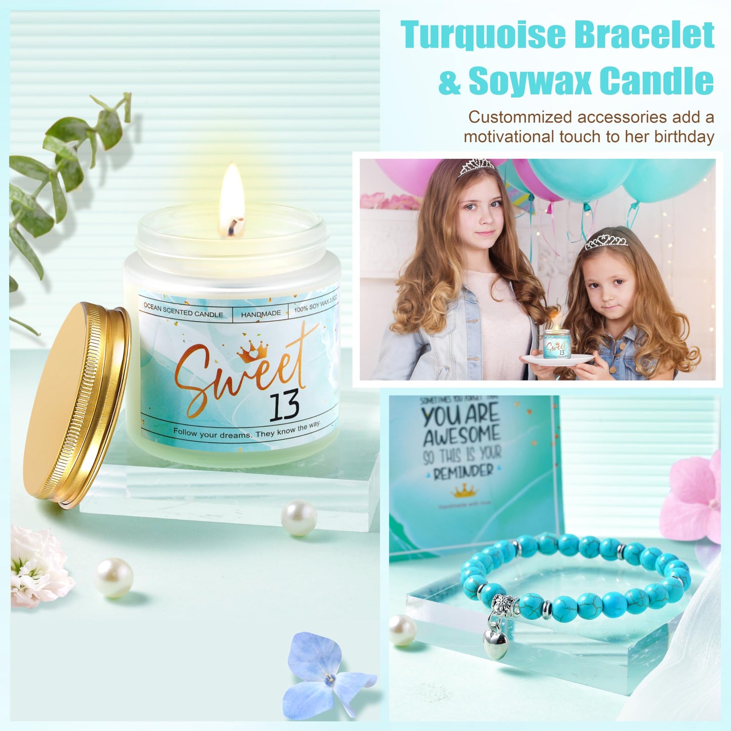 VOELVRAM 13th Birthday Gifts for Girls, 13 Year Old Girl Gifts Happy 13th Birthday Gift Ideas for Teen Girl, Daughter, Niece, Granddaughter, Official Teenager 13th Birthday Gifts for Her
