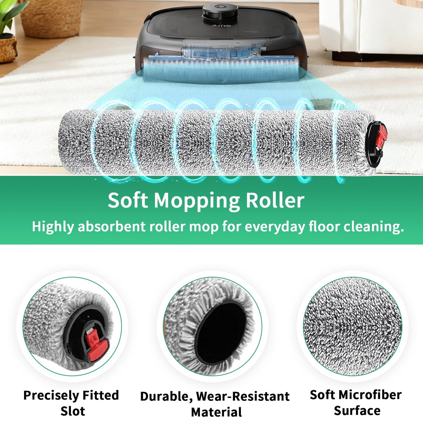 Accessory Kit Compatible with eufy Omni E28 / Omni E25 Robot Vacuum, 23-Pack Replacement Parts with 2 Sets Rolling Brushes, 2 Roller Mops, 4 Filters, 6 Dust Bags, 6 Side Brushes, 1 Cleaning Brush