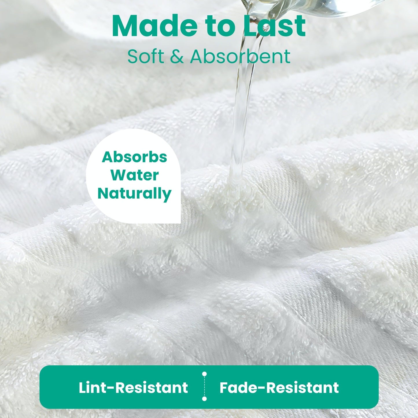 Velqora Bath Towels 4 Pack, Large 30 x 60 Inches, 100% Cotton, Soft & Absorbent Bathroom Towels for Everyday Use, White