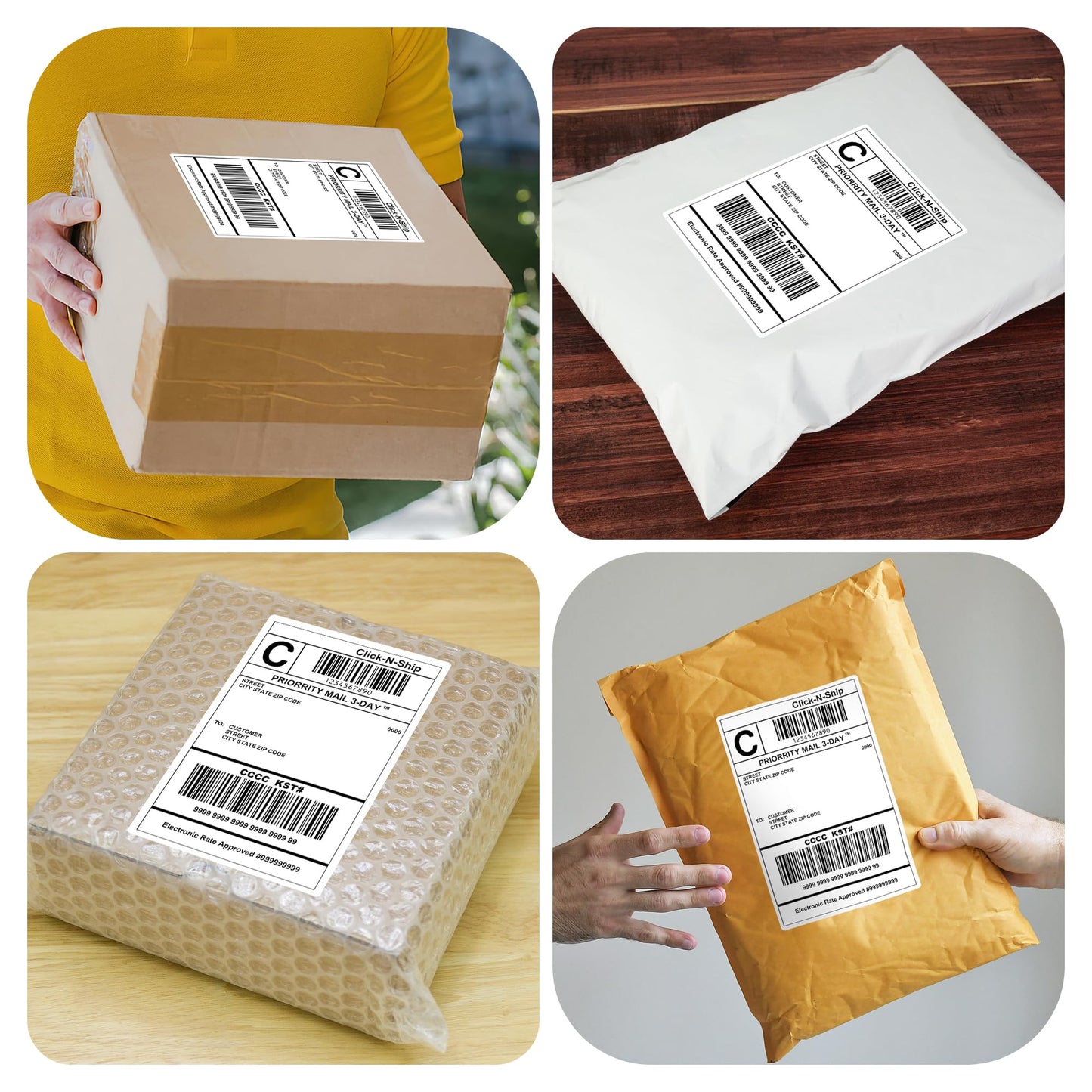 L LIKED 1000 Pre-Cut 4x6 Sheet Shipping Labels for Laser & Inkjet Printers, Single Sheet, Self Adhesive Address Mailing Postage Stickers (1000 PCS Sheets)