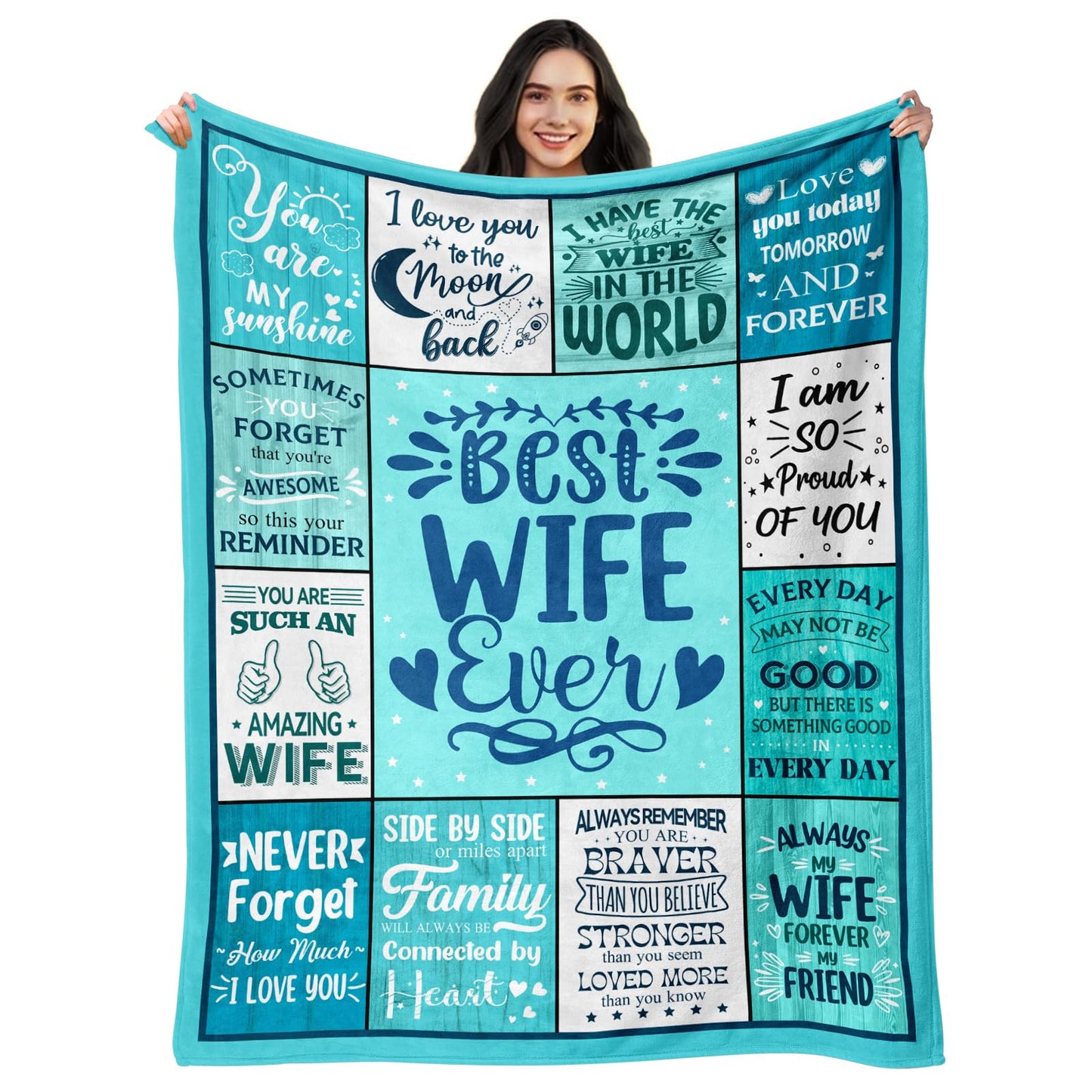 NIVAY Wife Birthday Gifts from Husband - Wedding Anniversary Romantic Gifts for Woman - Wife's Birthday Presents Ideas - I Love You Gift for Woman Her Wife - Wife's Blanket 50"x60"
