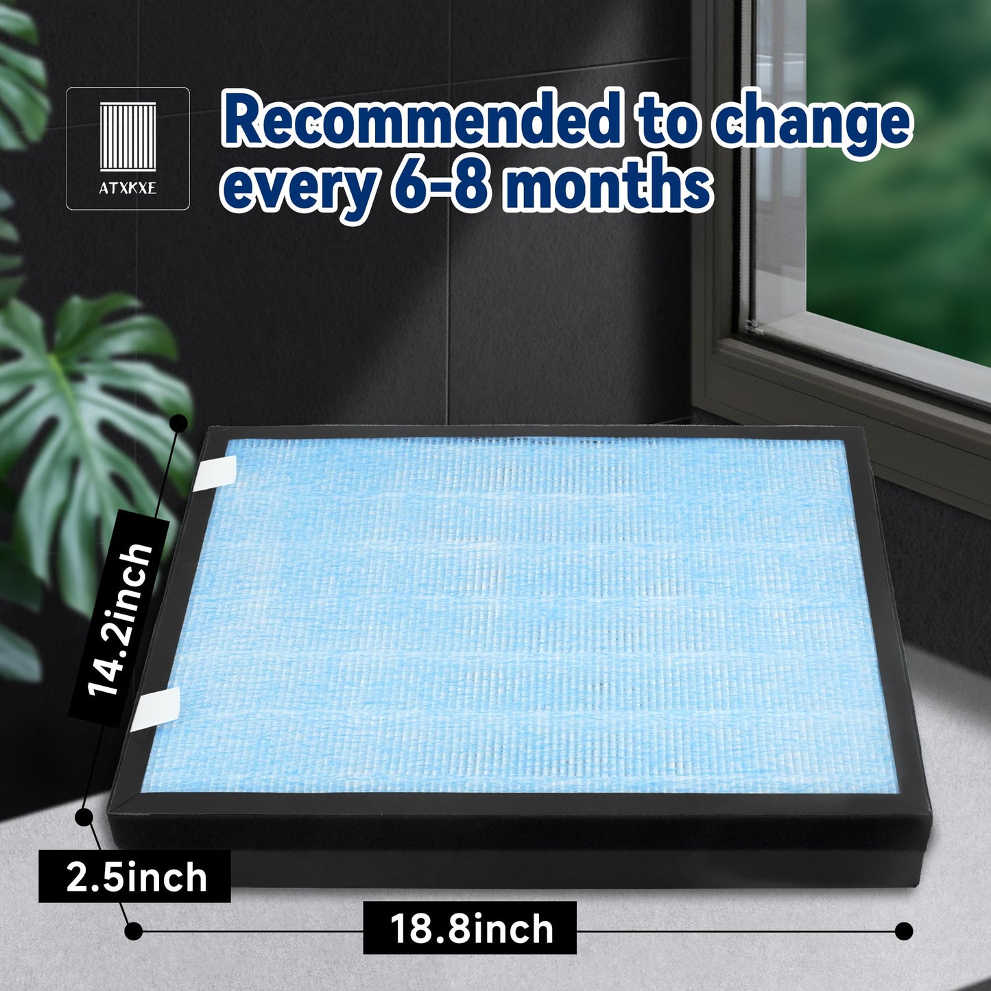 ATXKXE HSP002 Replacement Filter Compatible with Hathaspace Air Purifier Filter HSP002, 1 Pack