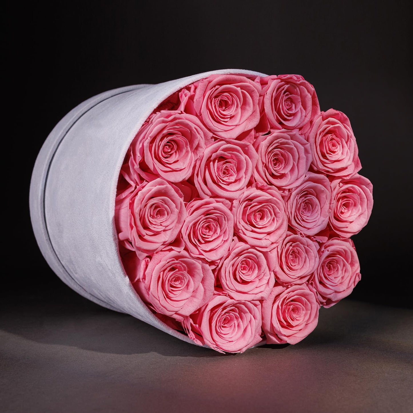 Prifroti 17 Flowers in a Luxury Suede Box, Birthday Gifts for Women, Preserved Flowers, Mothers Day Roses Gift for Mom, Light Pink