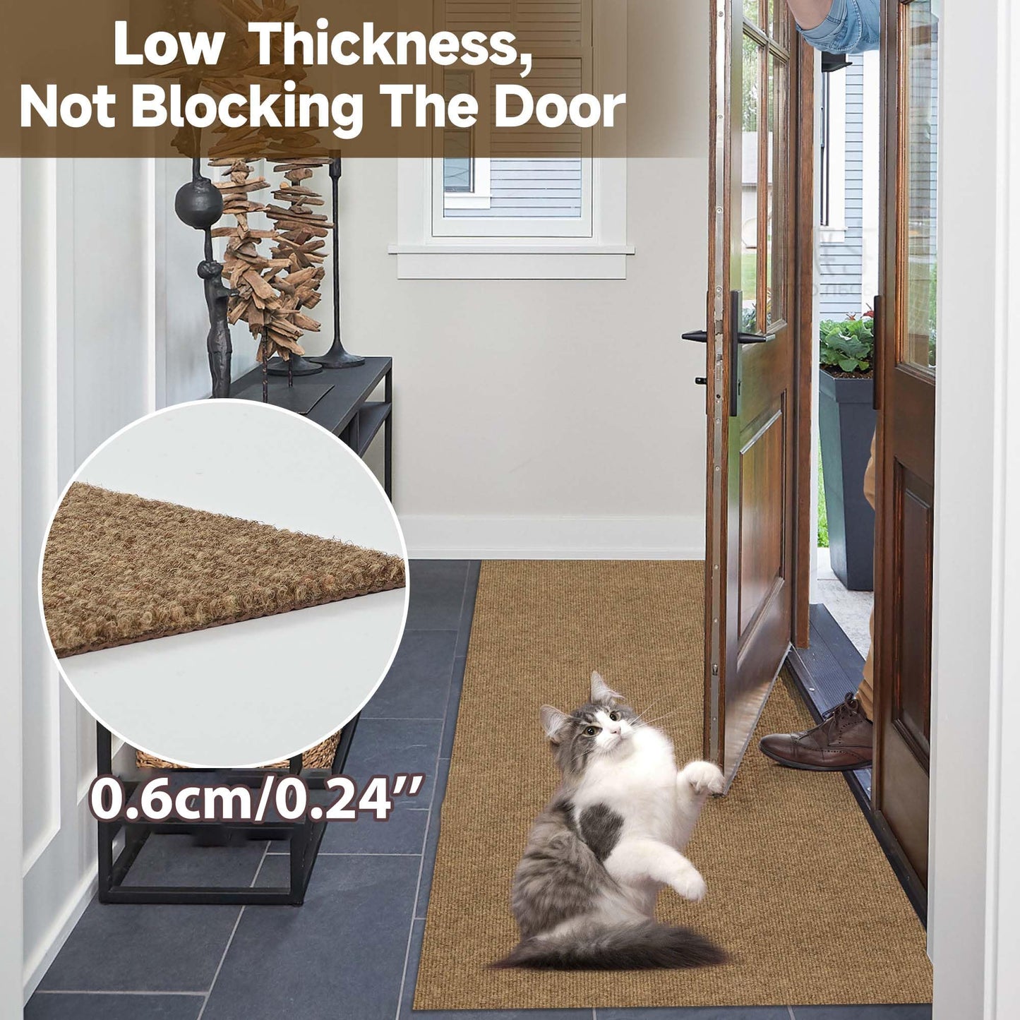 jxgzyy Extra Long Hallway Runner Rug, 3x16 Foot Commercial Outdoor Carpet Runner, Non-Slip Entrance Floor Mat for Narrow Halls, Patio, Garage and Entryways, Coffee