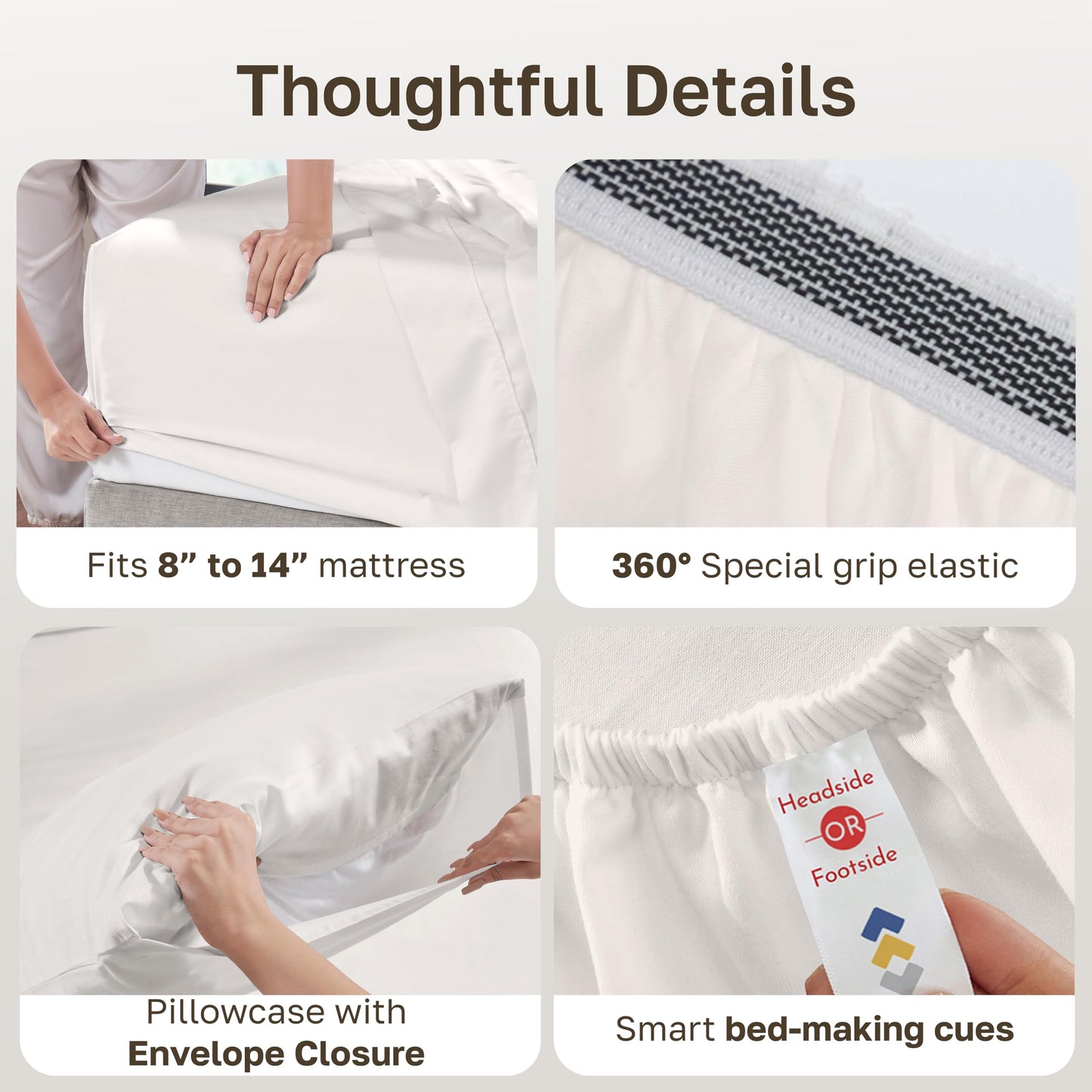 California Design Den Twin Bed Sheets Set - Soft 100% Organic Sheets with Deep Pockets, Crisp Cotton Percale, Breathable and Durable Bedding Set - True Ivory