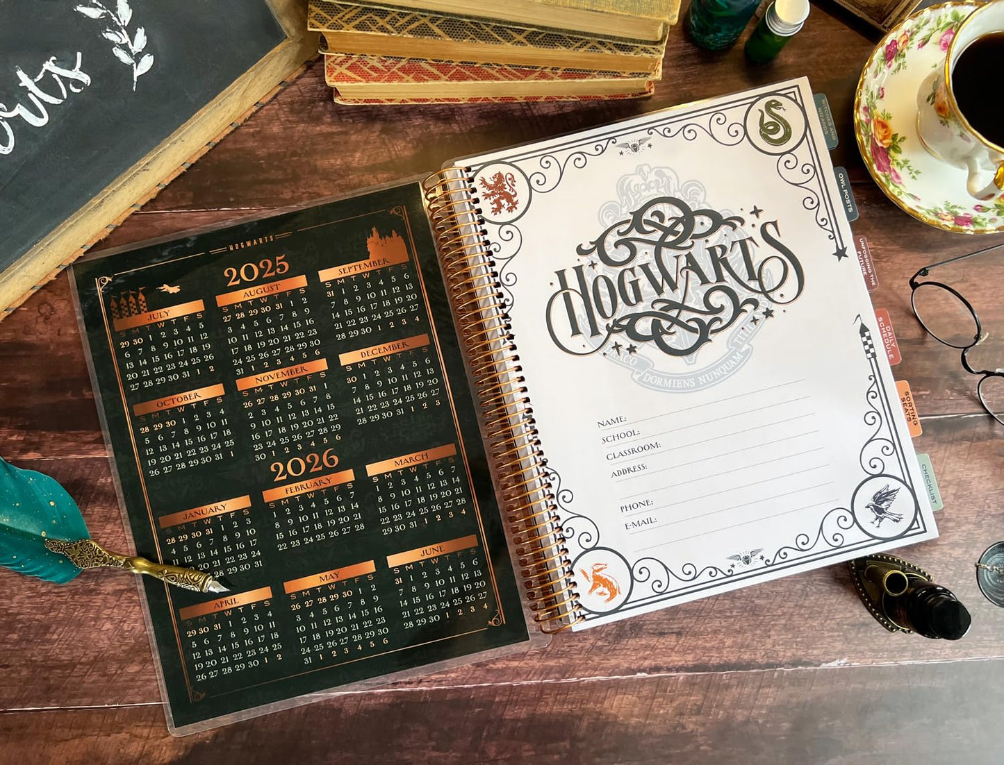 ConQuest Journals 2025-2026 Harry Potter Hogwarts Teacher Planner, July-June Academic Organizer, Monthly & Weekly Calendars, Checklists, Contacts & Student Lists, 11.25'' x 9.5'', Officially Licensed