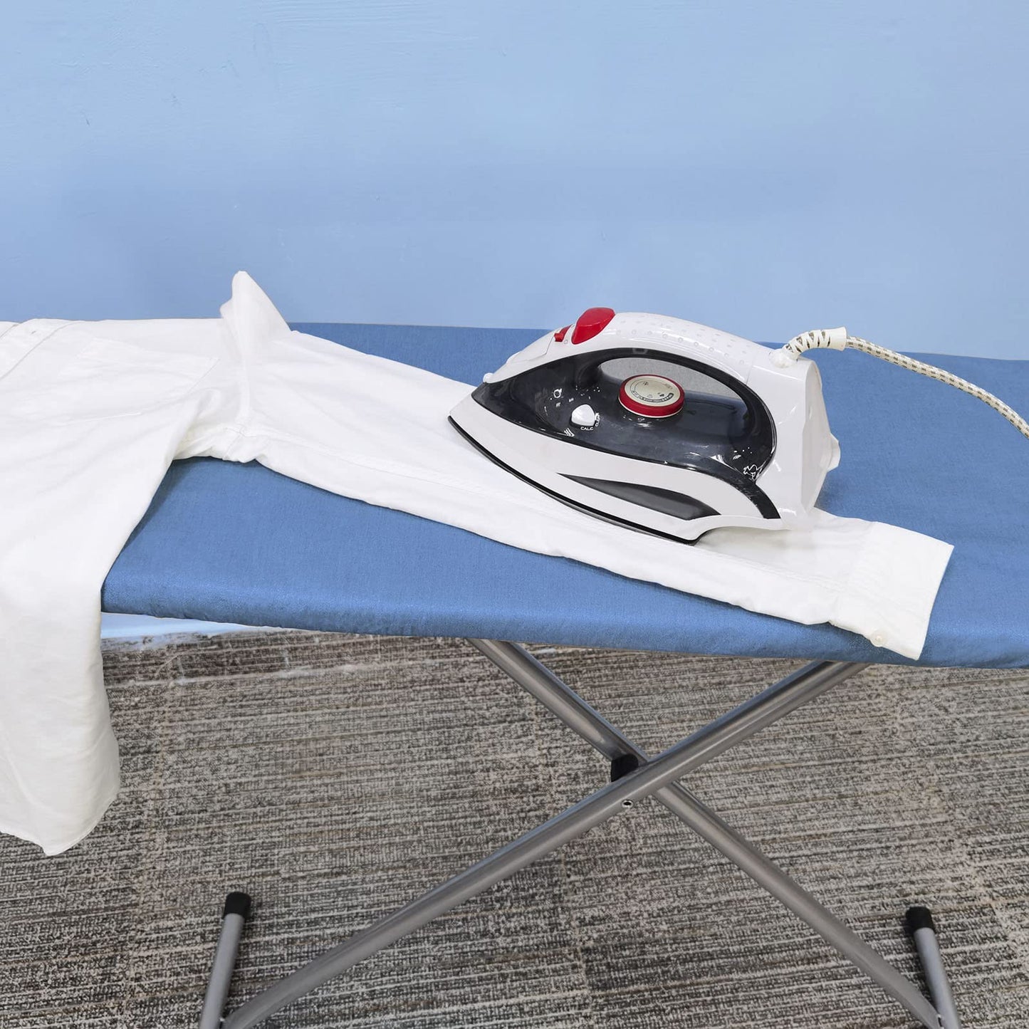 VividPaw Ironing Board Cover and Pad, Small Size 13x43, 12x42, Thick Padding, Elastic Edge, Silicone Coated, Adjustable Fastener, Heavy Duty Padded Iron Board Covers (Blue, 13" x 43")