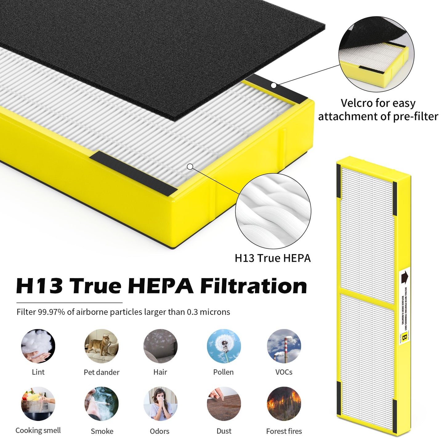 4 pack FLT4825 HEPA Replacement Filter B ＆ LB4000 Bulb for Guardian AC4825, AC4300, AC4850, AC4800, AC4820, AC4900 Air Cleaner Purifier, 4 HEPA Filters +12 Carbon filters+ 2 lb4000 uv bulb