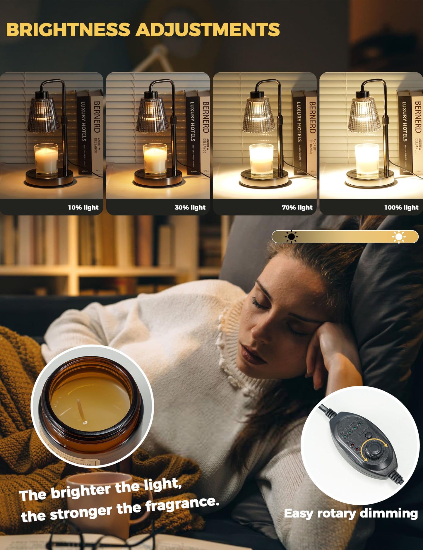 GODONLIF Silver-GrayCandle Warmer Lamp with Cycle Timer, Birthday Gifts for Women Mom Her, House Warming Gifts New Home Room Decor, Wax Melt Warmer for Jar Candles with 2 Bulbs