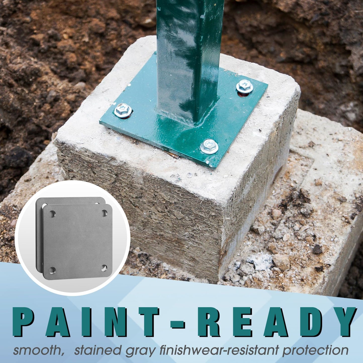 12 Pcs A36 Steel Plate Hot Rolled Steel Plate Base with 4 Holes 3/8 Inch Diameter, 3/16 Inch Thick Weldable Metal Sheet for Structure Support and Industrial Use (4 x 4 Inch)