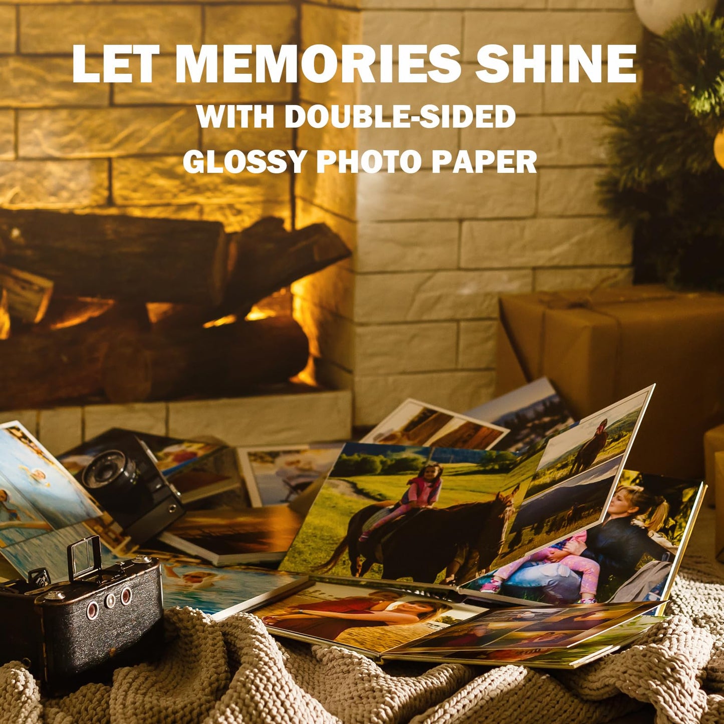 Pikapoka Double Sided Glossy Photo Paper 11x17, Thick Glossy Paper for Cardstock, 100 Sheets 61lb for Inkjet Printer